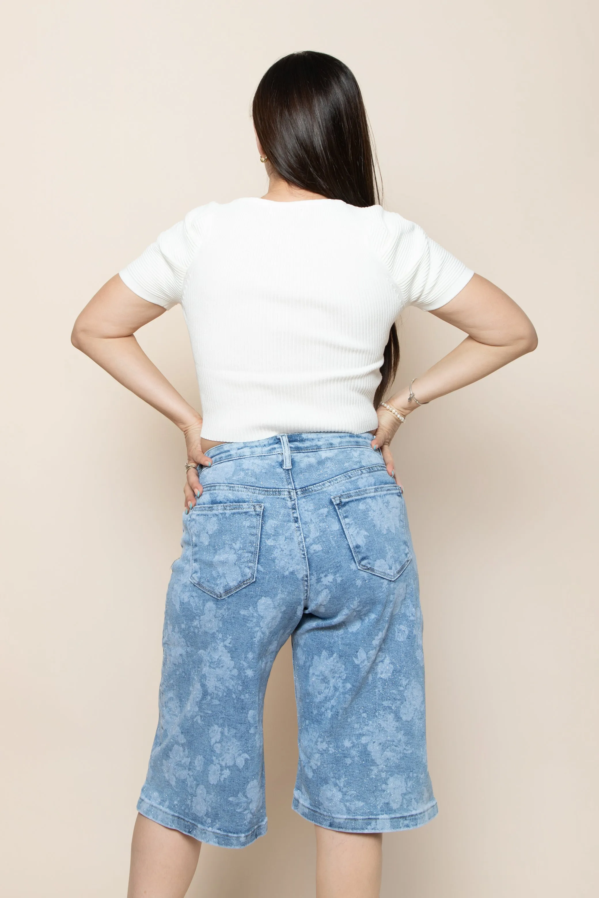 Bloom Wash Bermuda Jeans