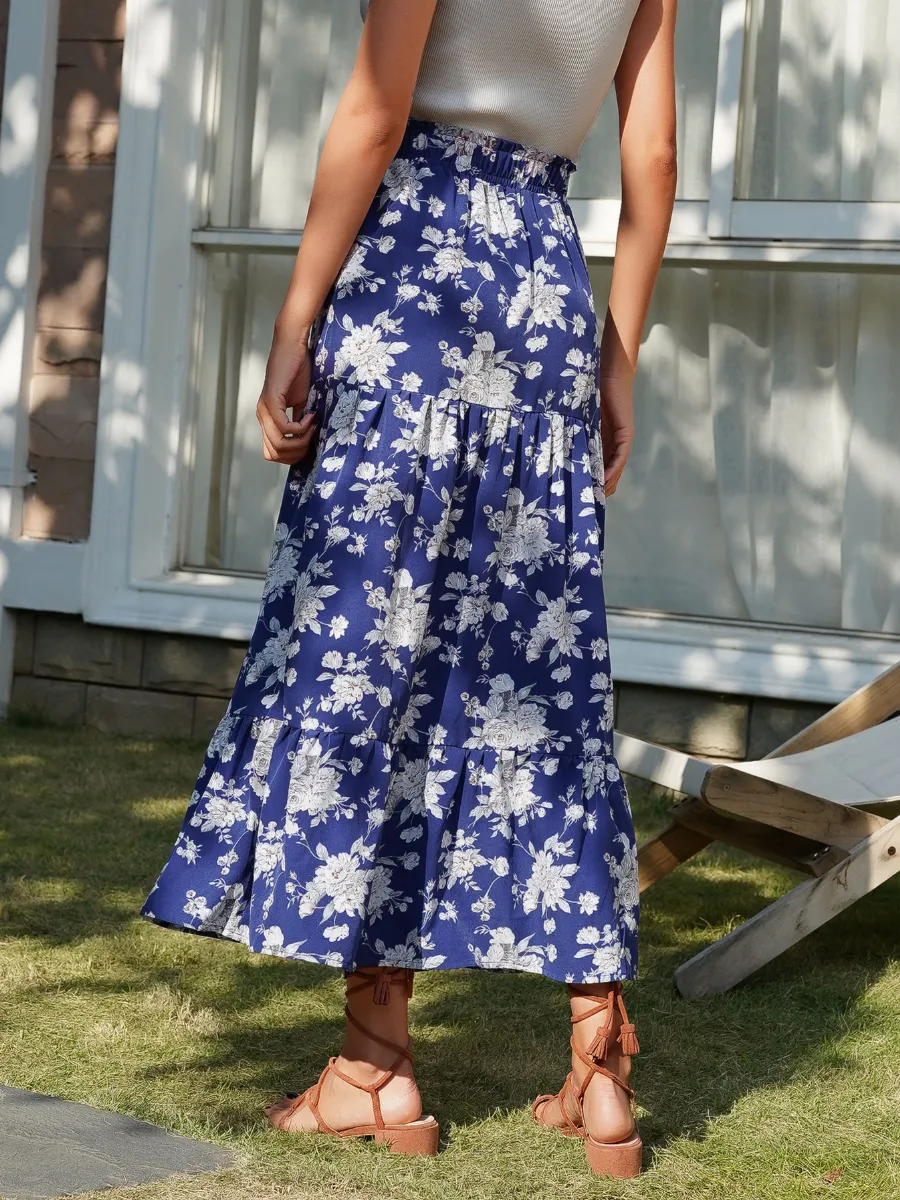 Bluey Maxi Skirt - Blue Print