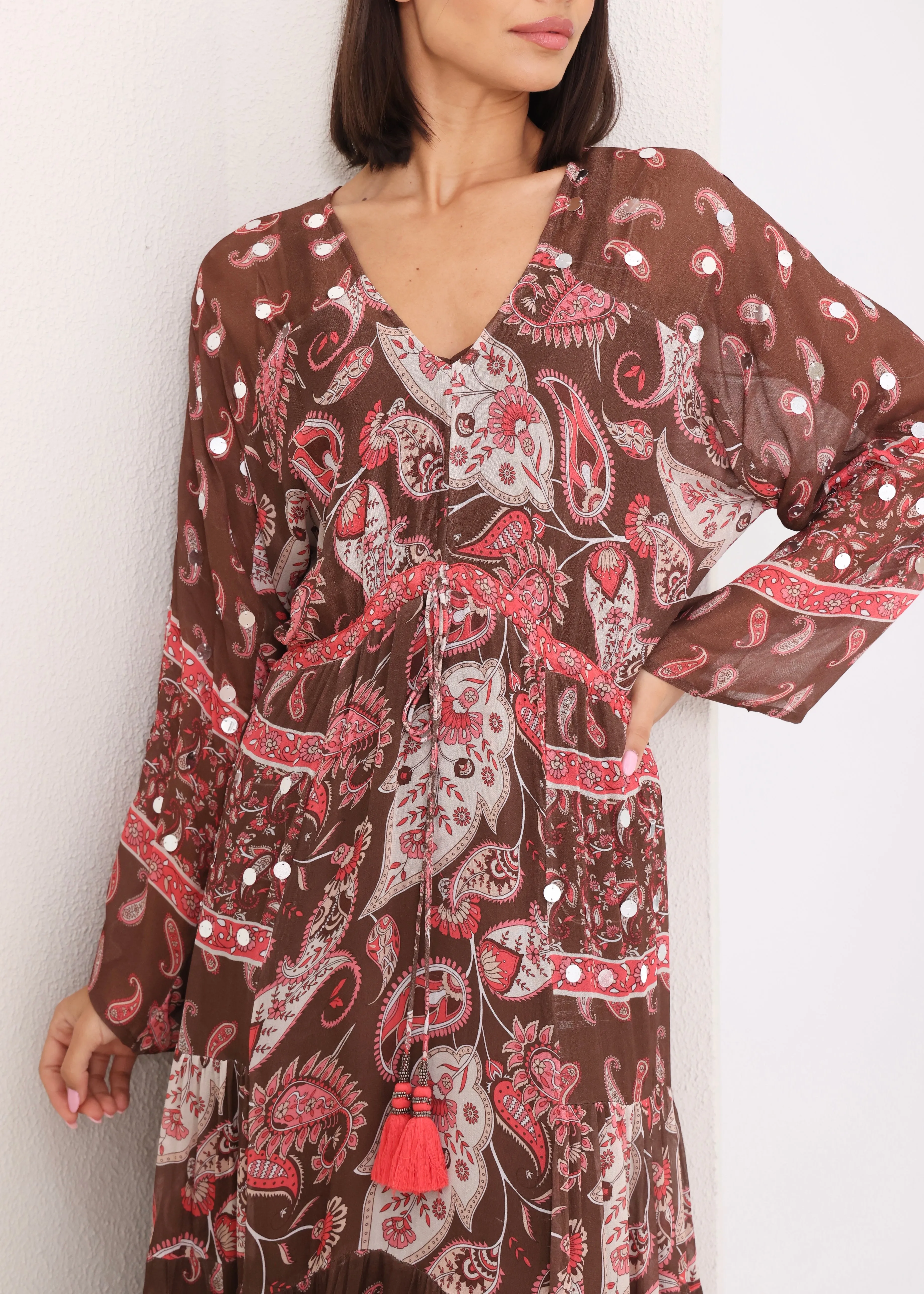 BOHO BABE DRESS - BROWN