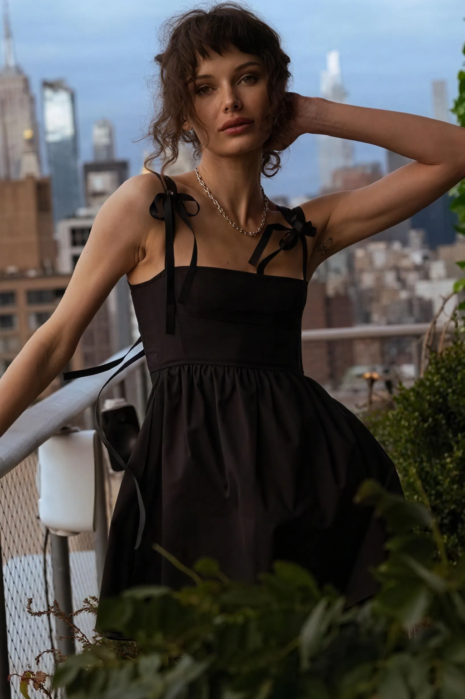 Bow Shoulder Mini Dress - Chic & Modern