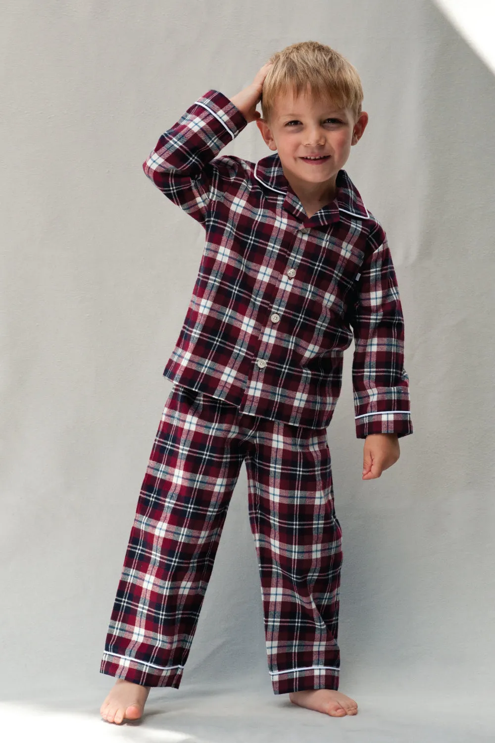 Boys Jordan Check Traditional Check Pyjamas