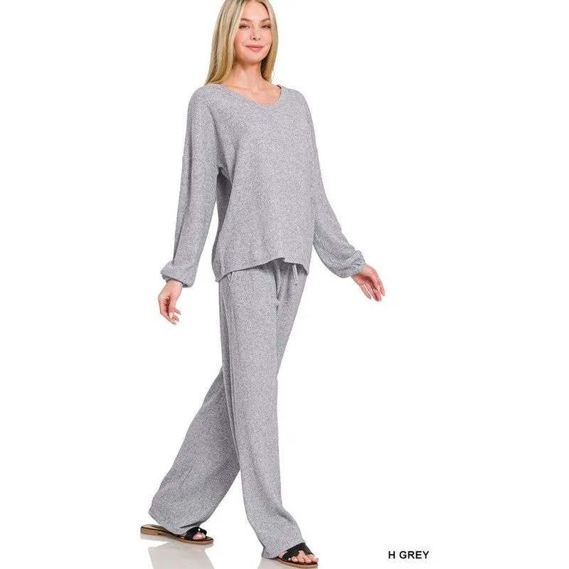Brushed Hacci Long Sleeve & Pant Set