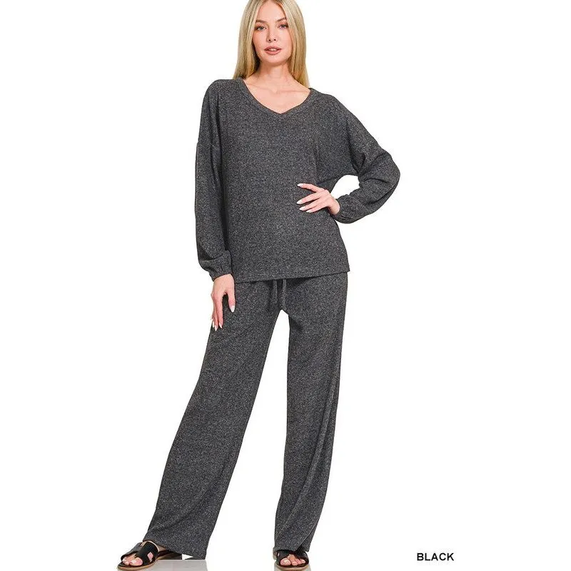 Brushed Hacci Long Sleeve & Pant Set