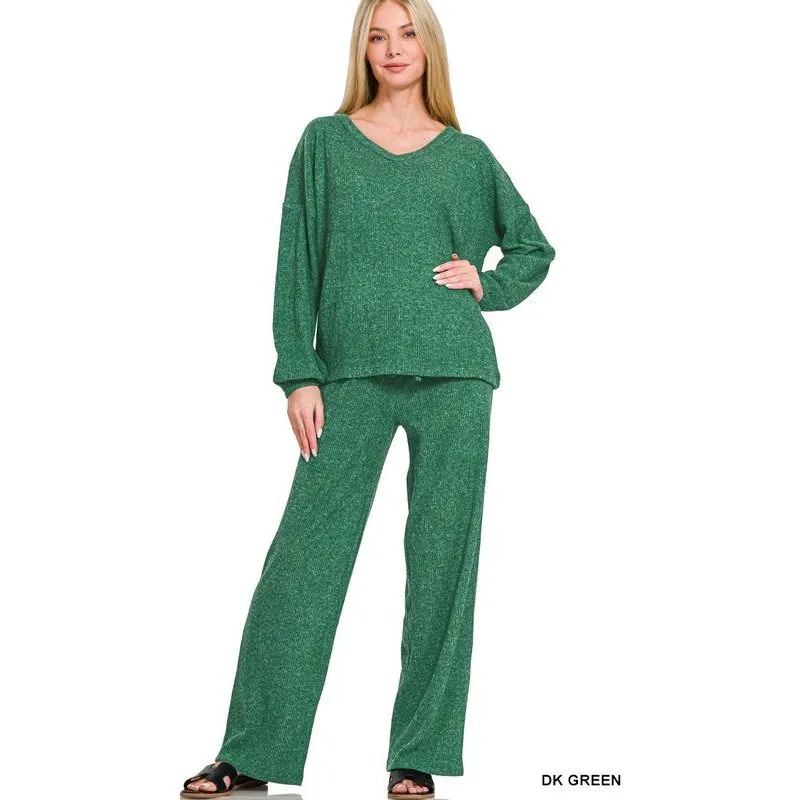 Brushed Hacci Long Sleeve & Pant Set