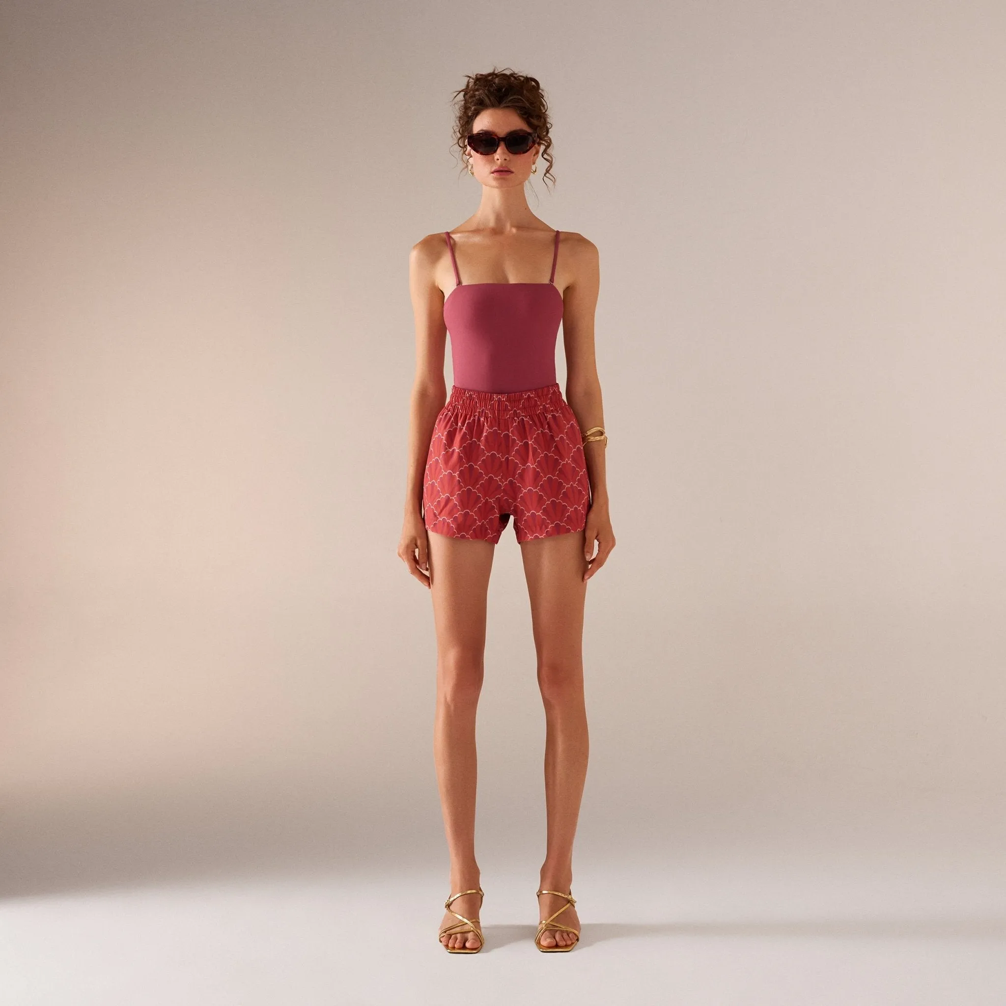 Burgundy One Piece Swimsuit