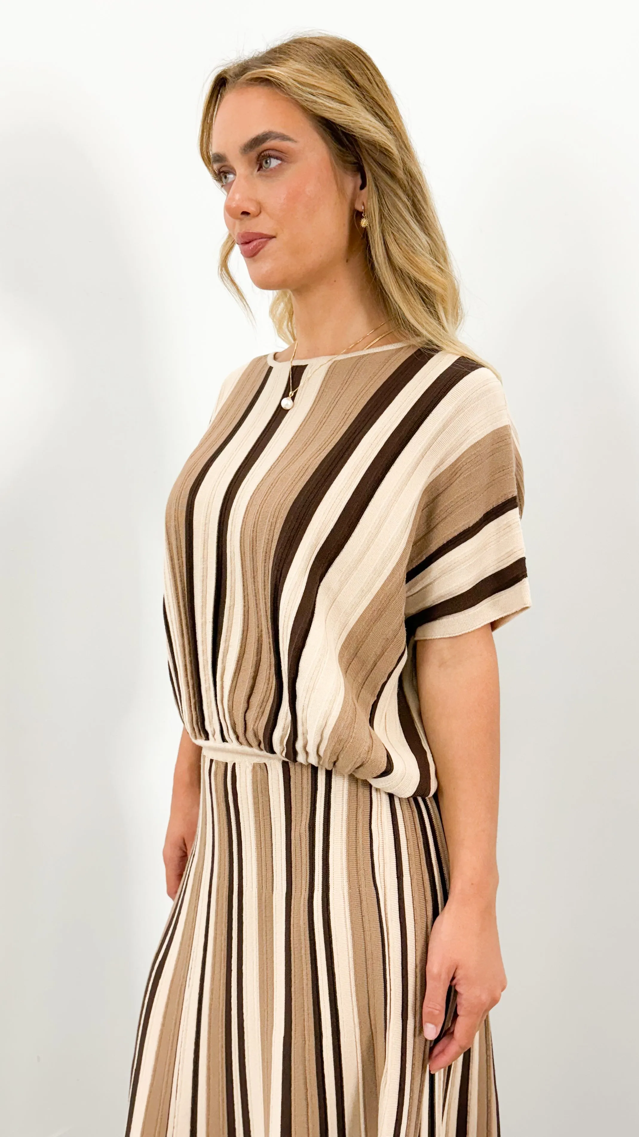 CAMBERWELL STRIPE KNIT BATWING TOP - MULTI