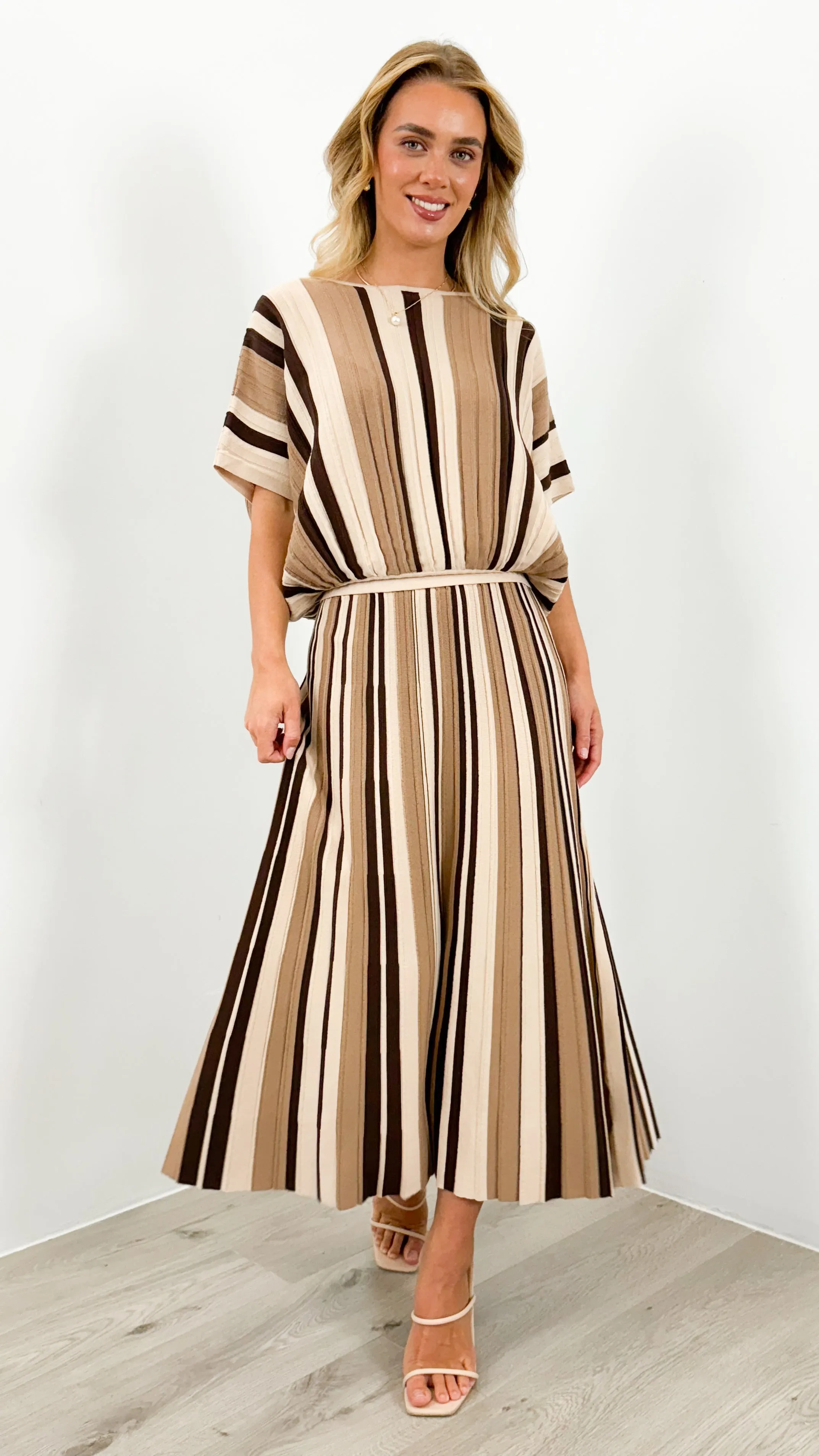 CAMBERWELL STRIPE KNIT BATWING TOP - MULTI