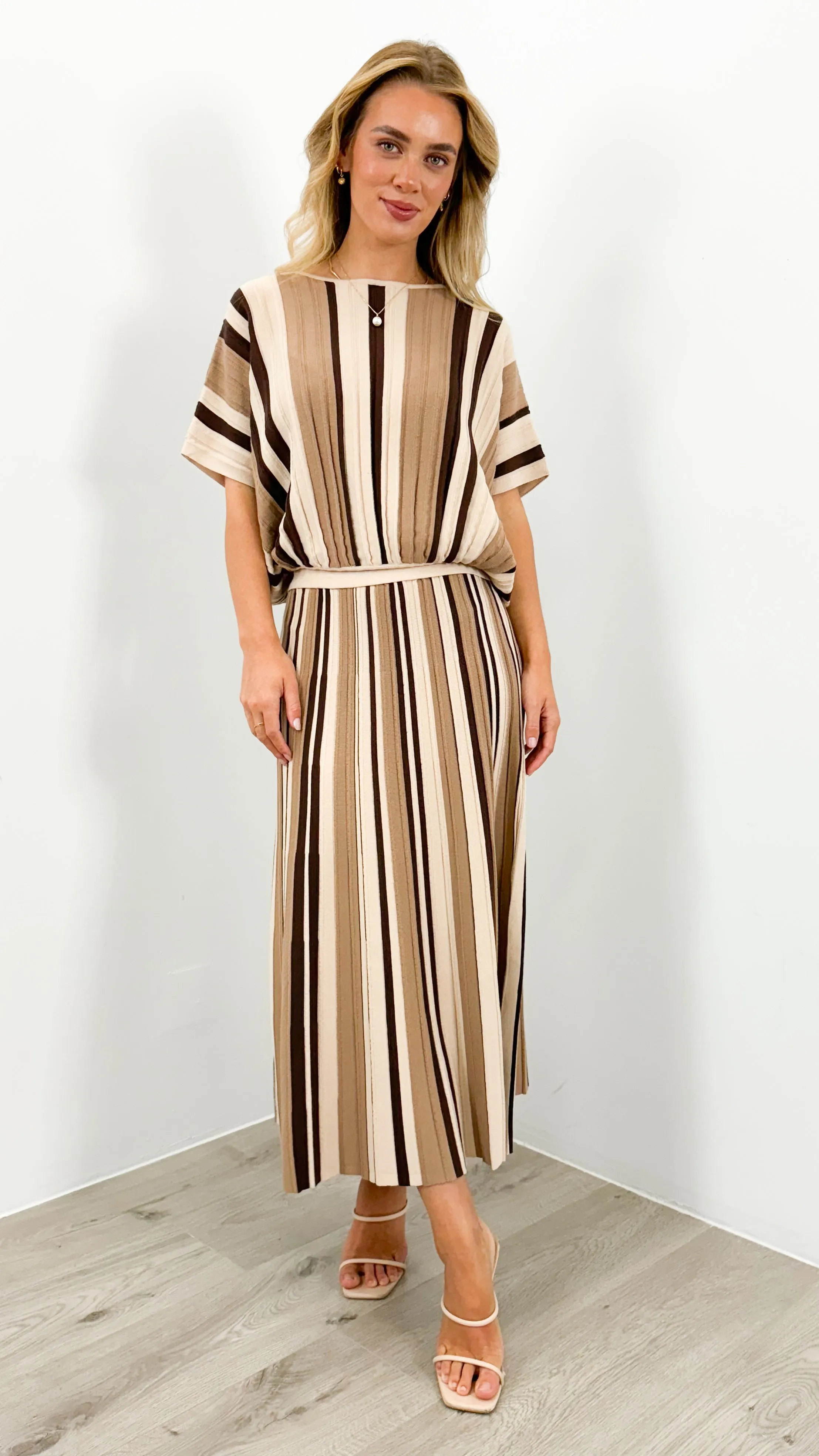 CAMBERWELL STRIPE KNIT BATWING TOP - MULTI