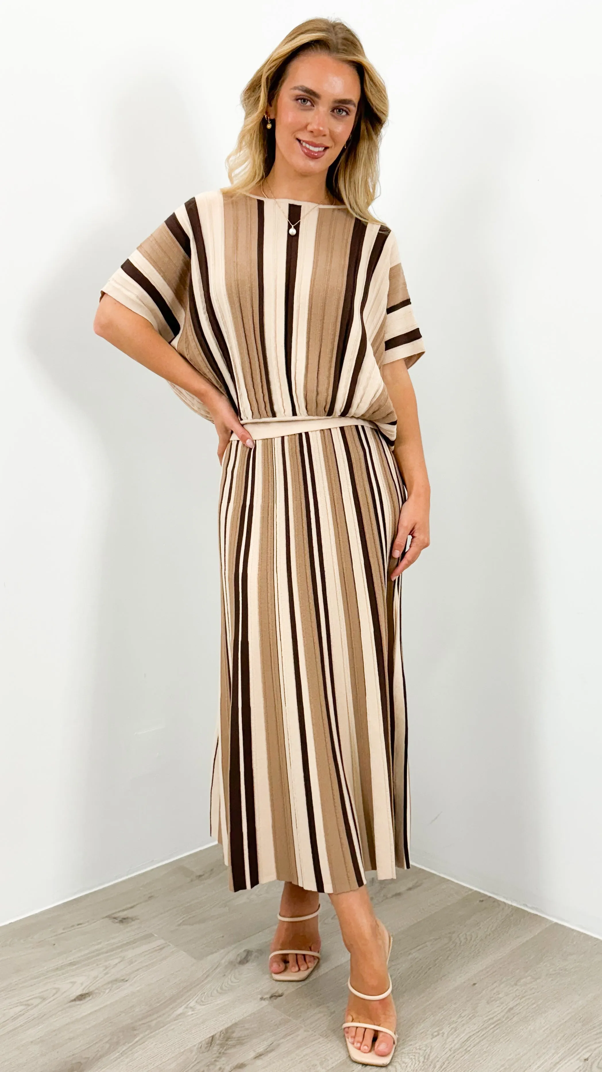 CAMBERWELL STRIPE KNIT BATWING TOP - MULTI