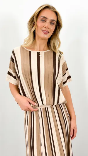 CAMBERWELL STRIPE KNIT BATWING TOP - MULTI