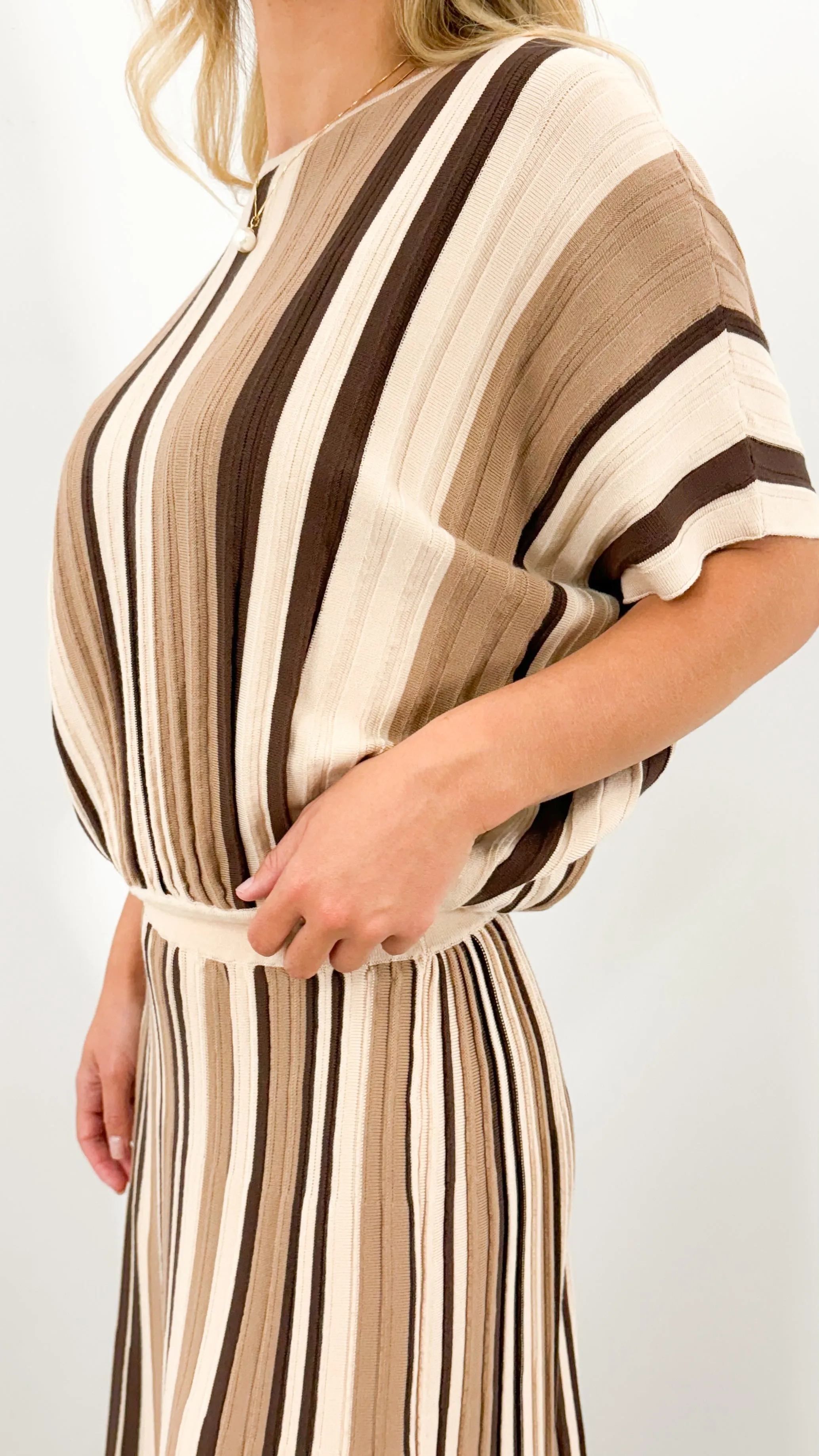 CAMBERWELL STRIPE KNIT BATWING TOP - MULTI