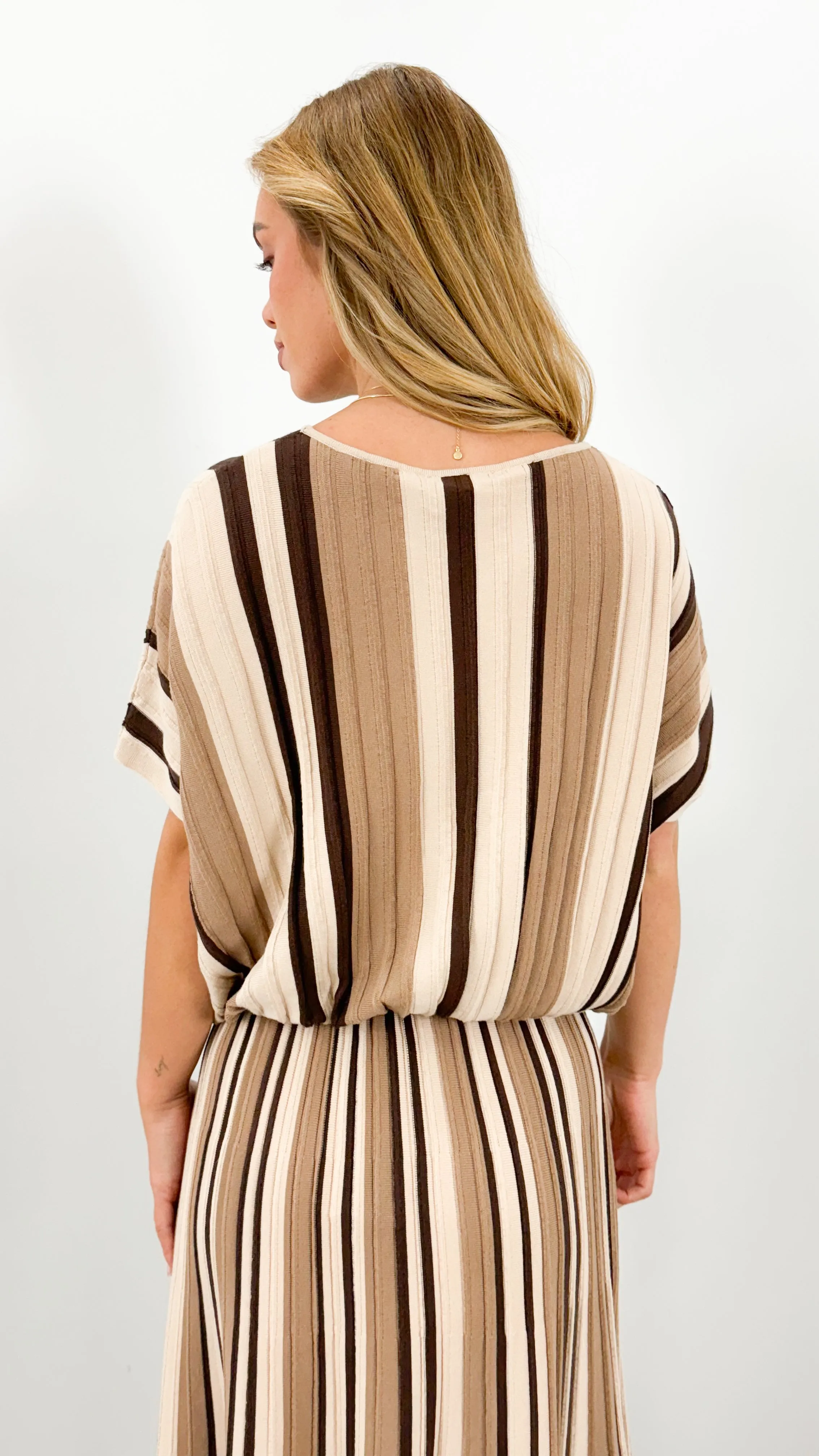 CAMBERWELL STRIPE KNIT BATWING TOP - MULTI