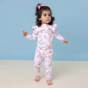 Camille Organic Snugglesuit Convertible Romper with Frill