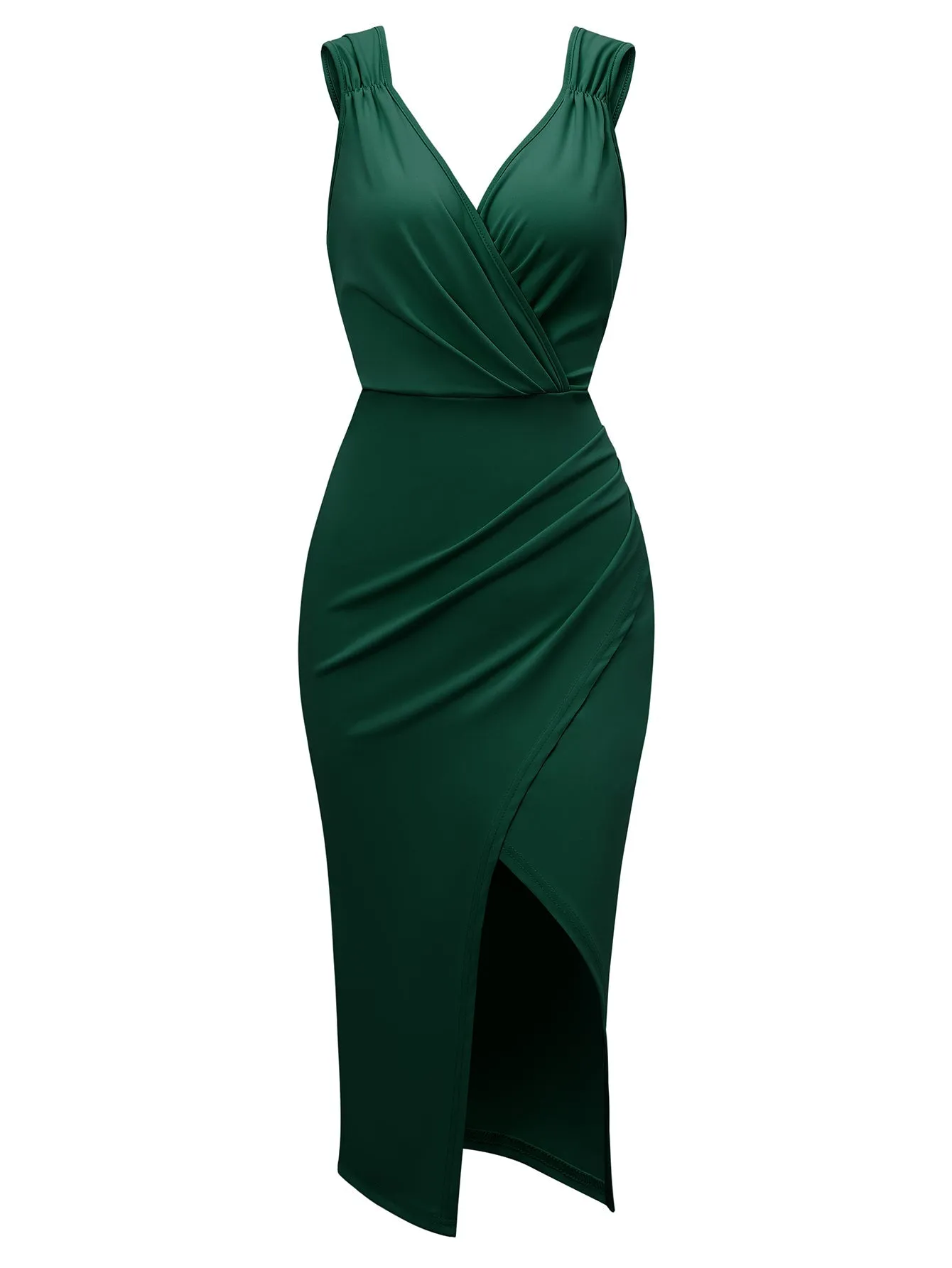Cause A Sensation Side Slit Midi Dress - Green