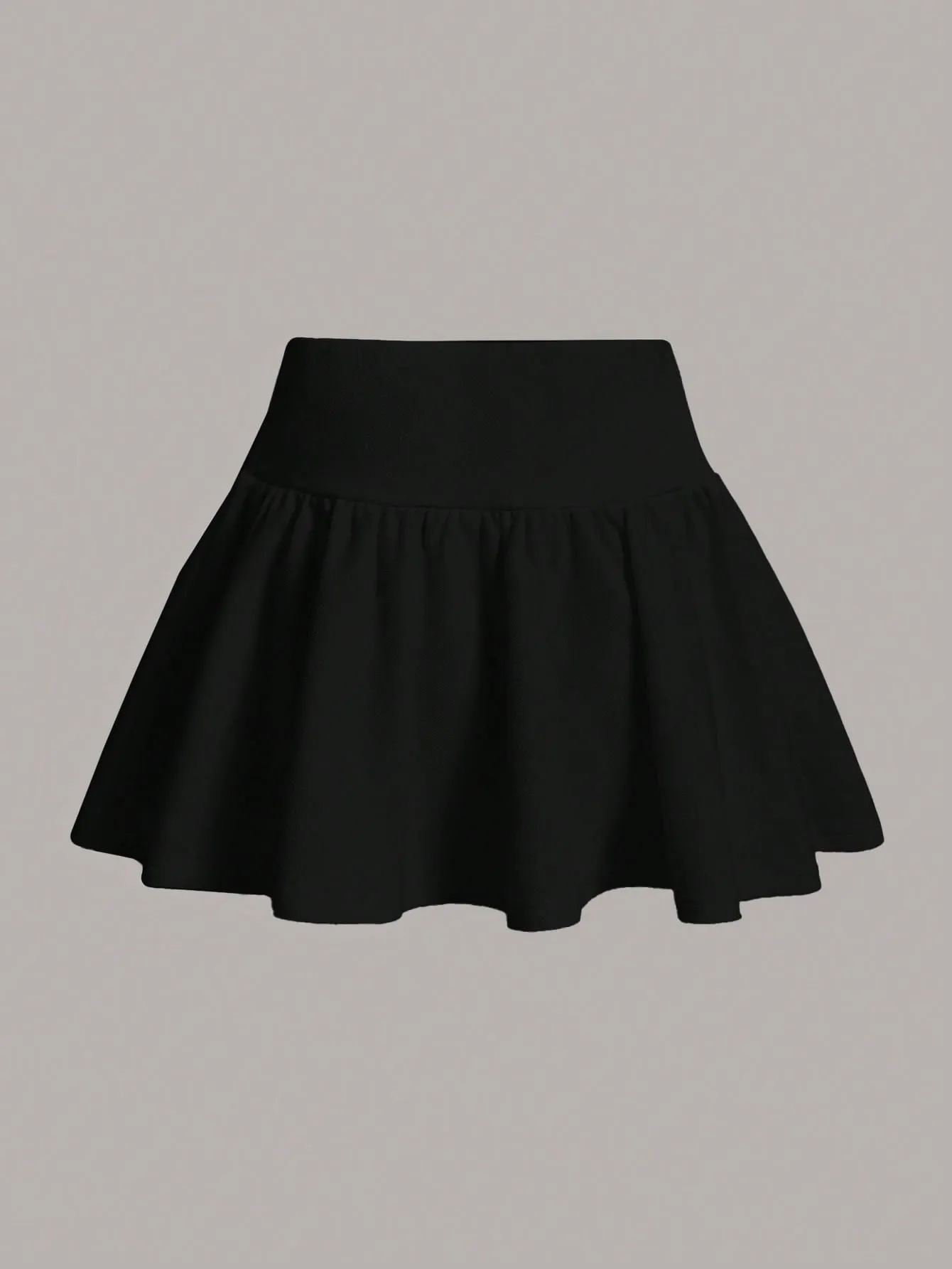 Cherry Vibes: Minifalda Negra Con Volantes y Cinturilla Ancha