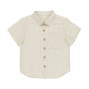 Collared Short Sleeve Shirt || Grid