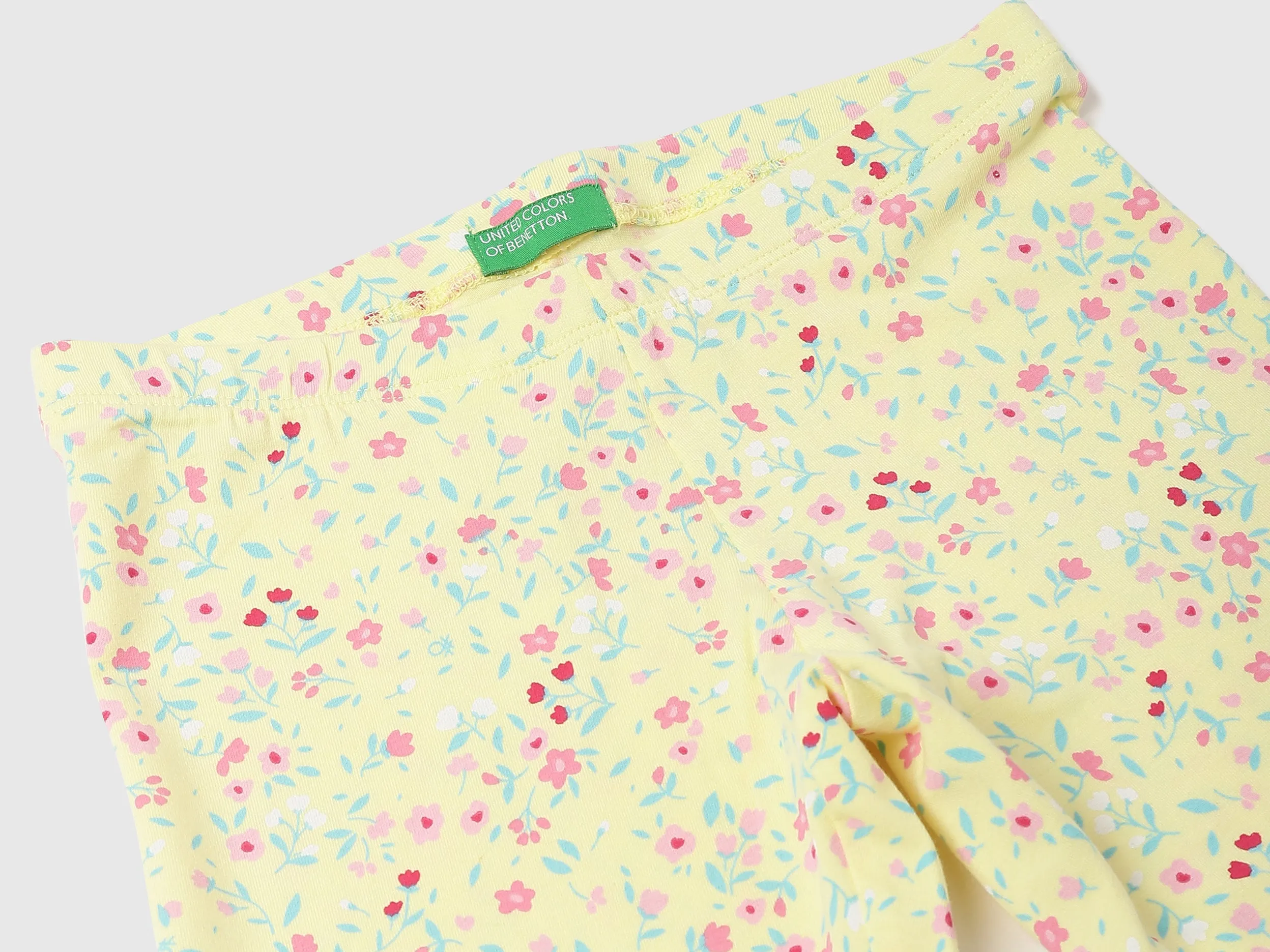 Cotton Blend Printed Regular Length Girls Trousers