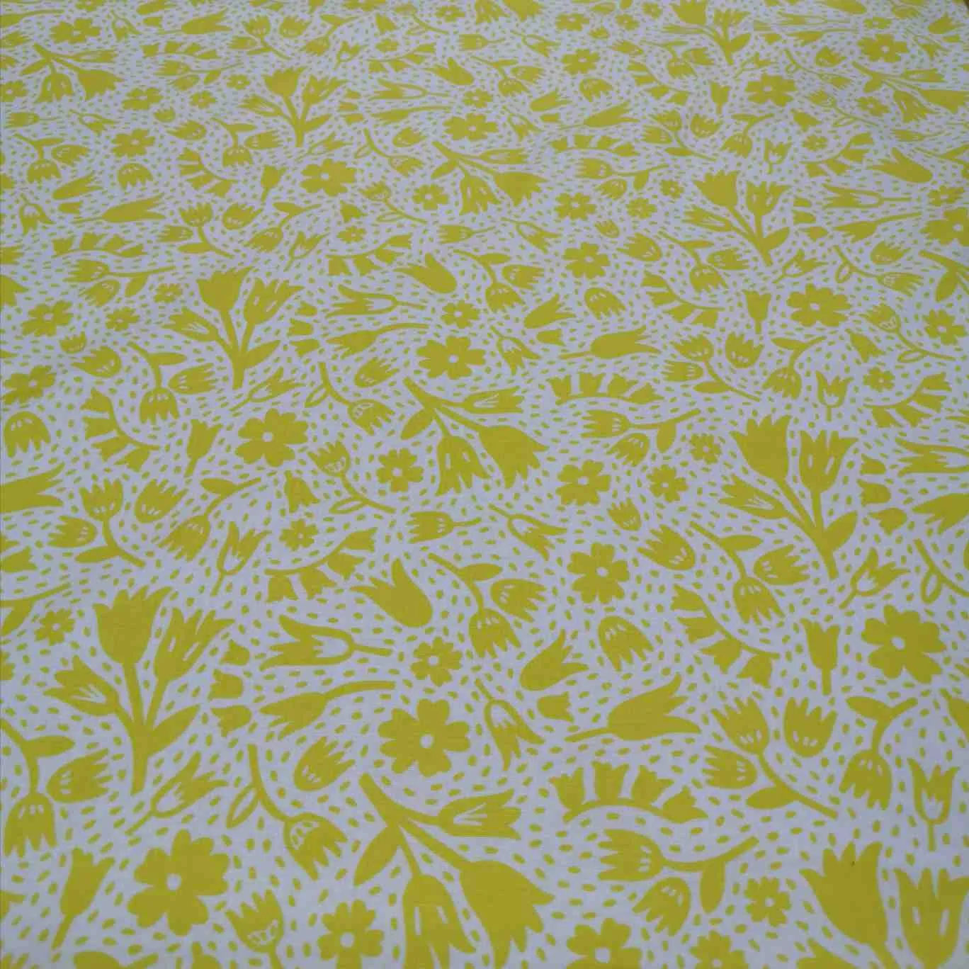 Cotton, Squeeze Floral in Yellow by Figo
