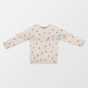 Cream Floral Print Sweatshirt