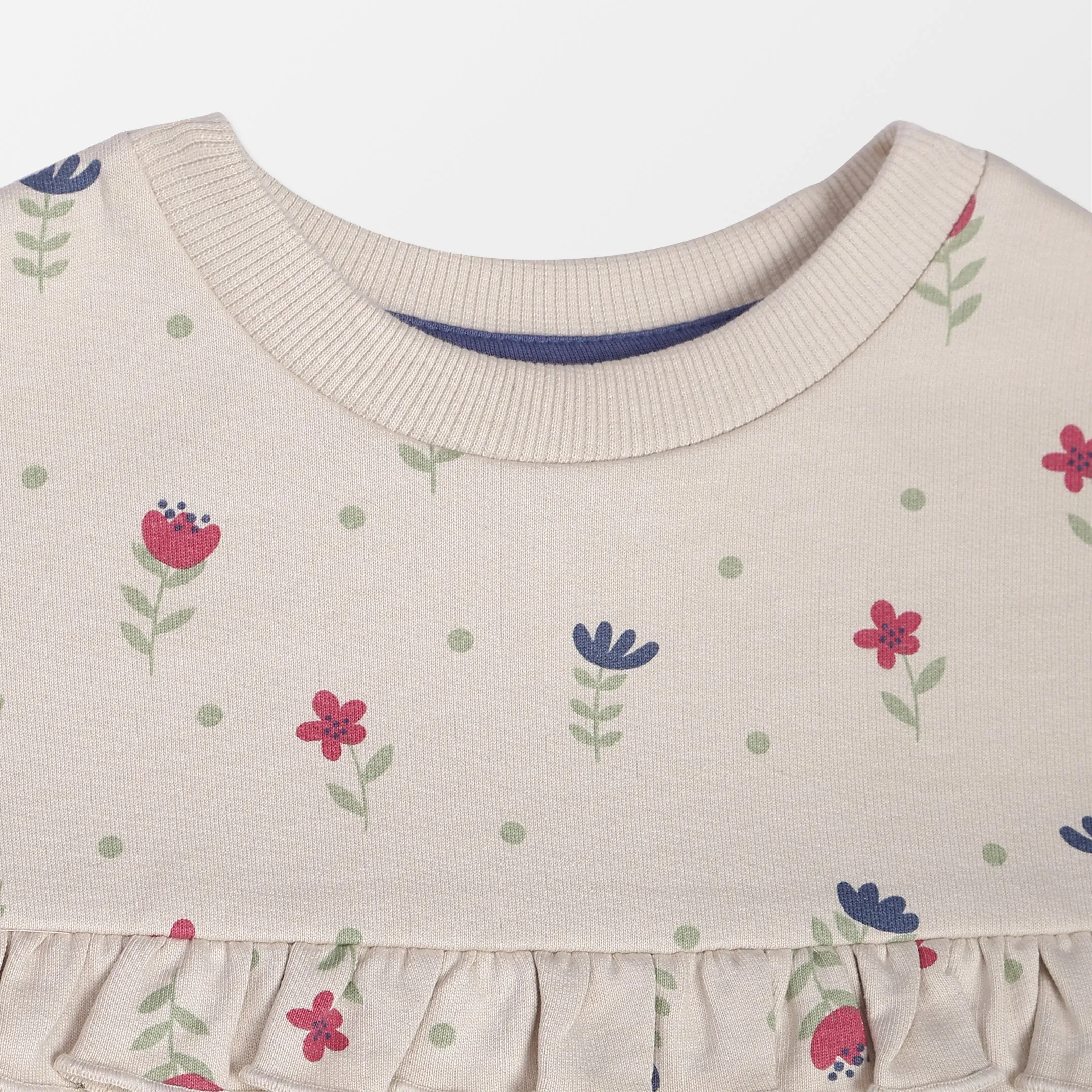 Cream Floral Print Sweatshirt
