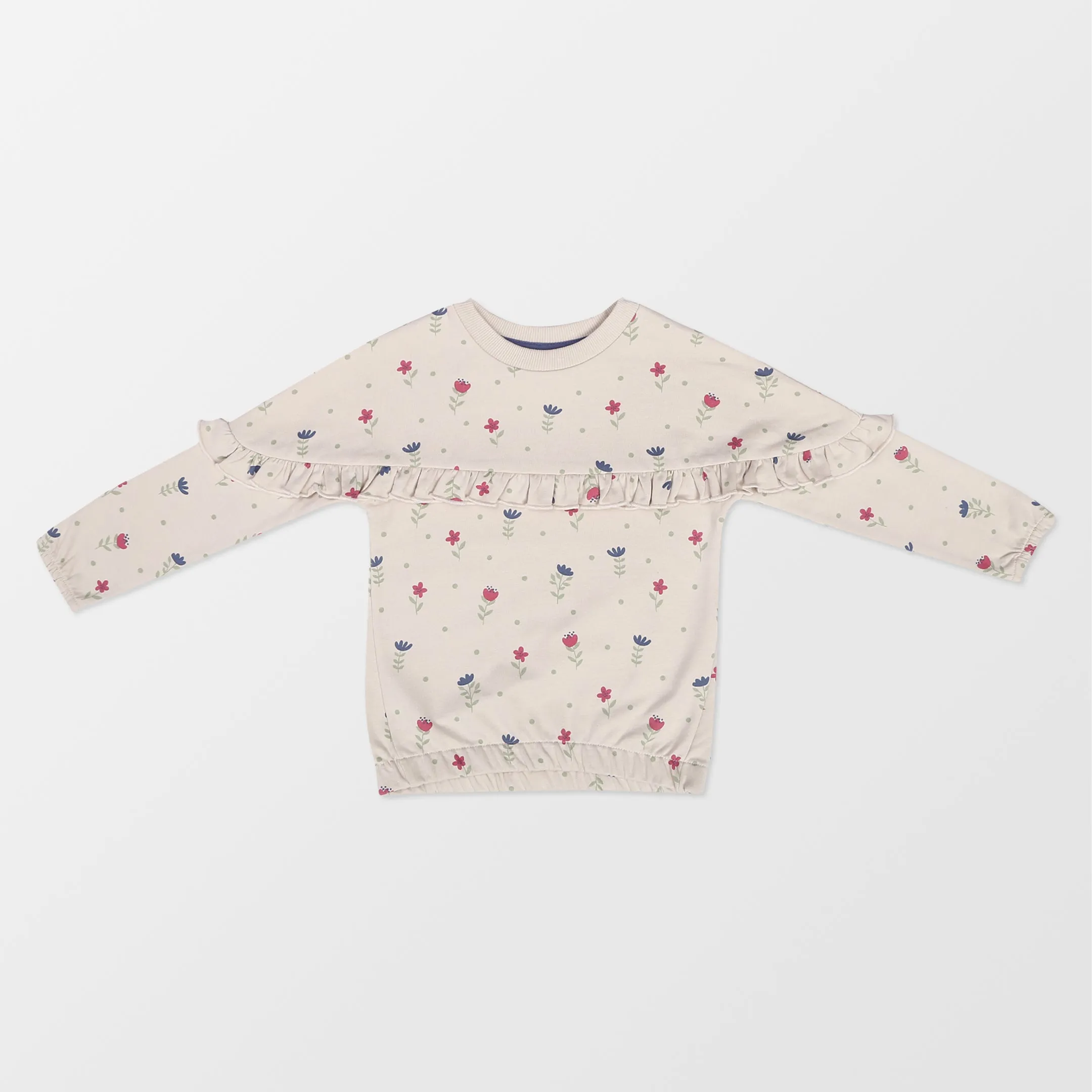 Cream Floral Print Sweatshirt