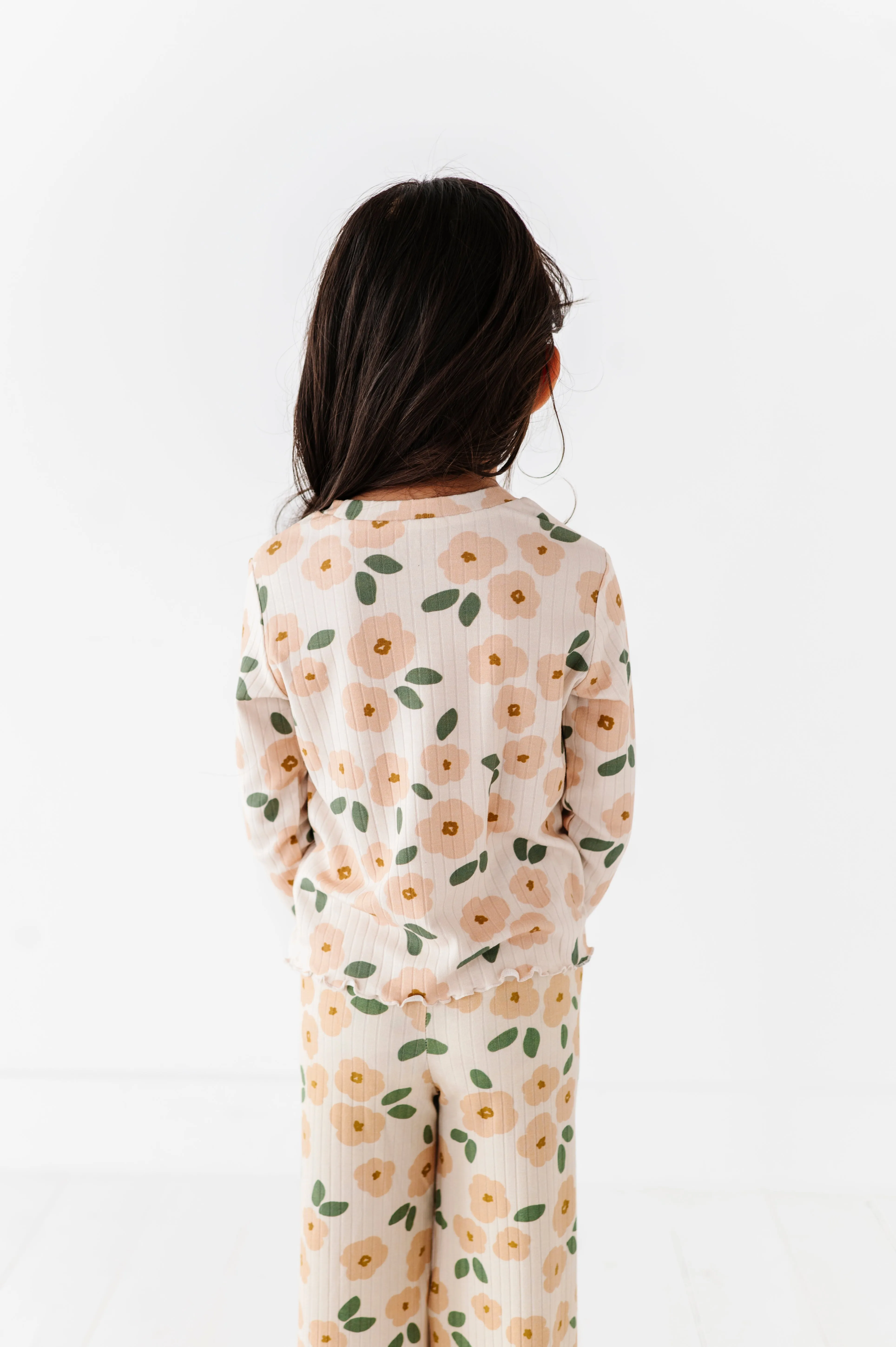 Cream Floral Ribbed SET