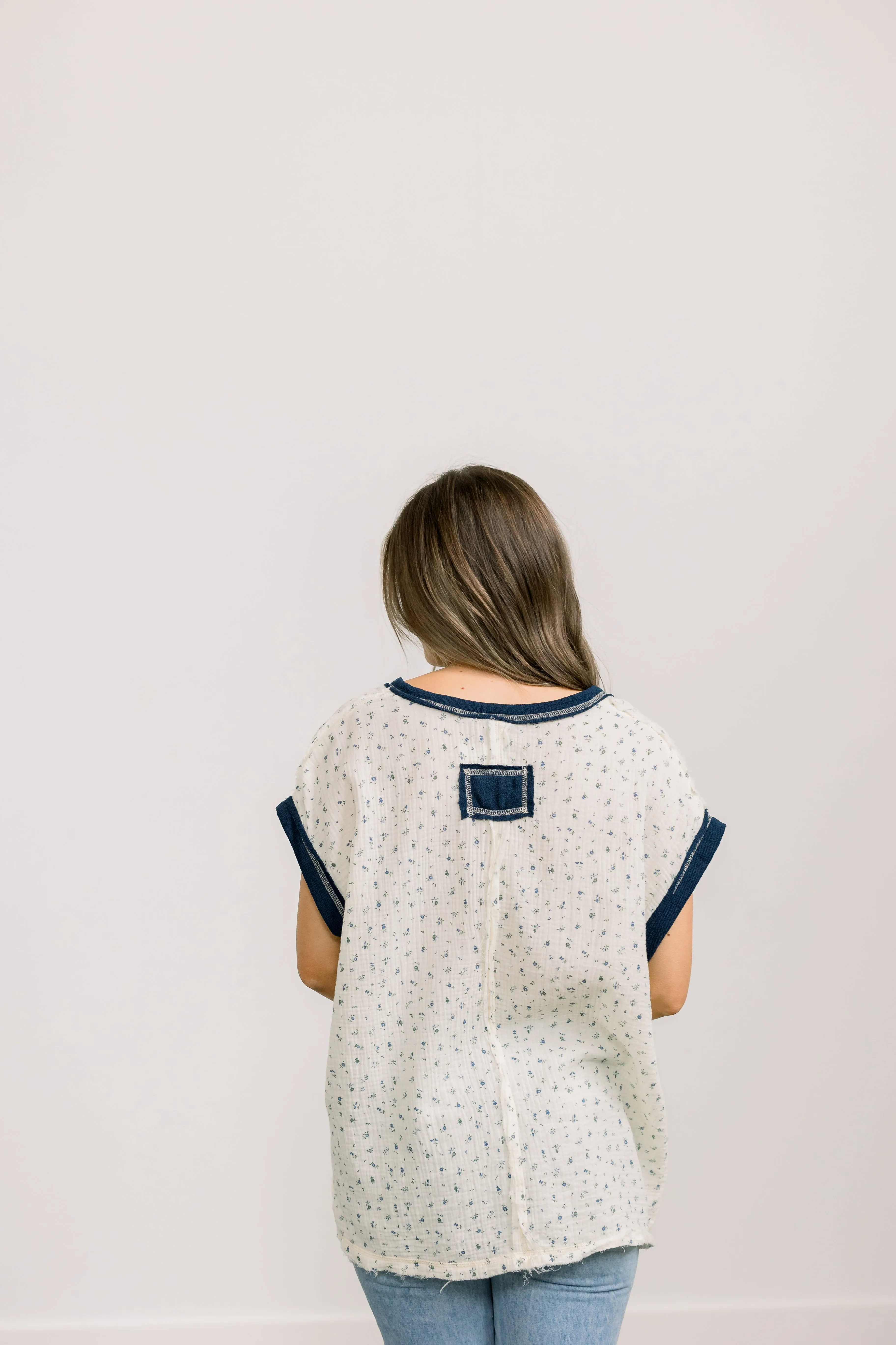 Cream Floral Top