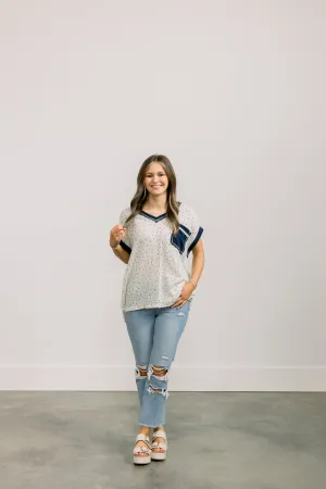 Cream Floral Top