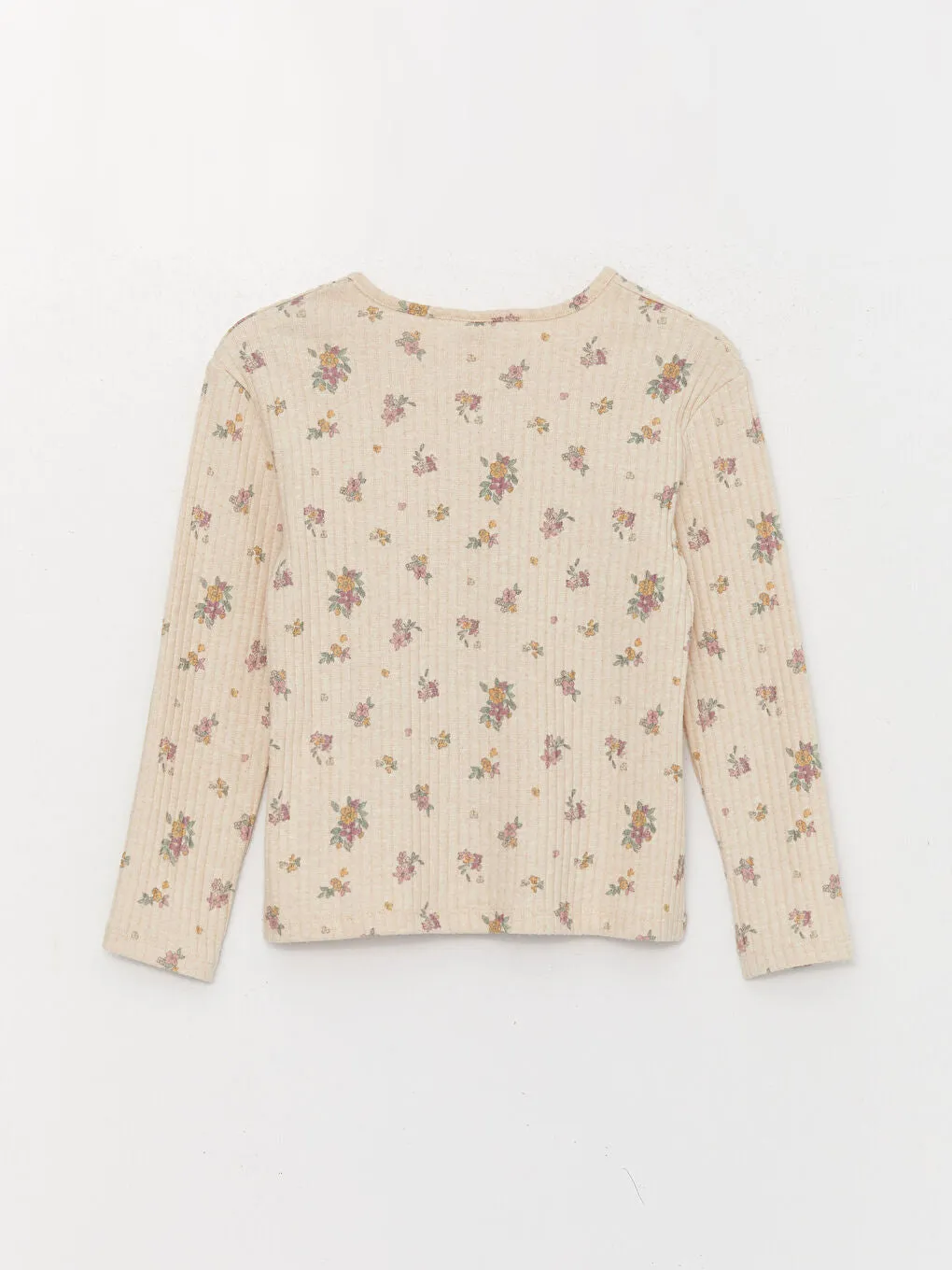 Crew Neck Printed Long Sleeve Girls T-Shirt