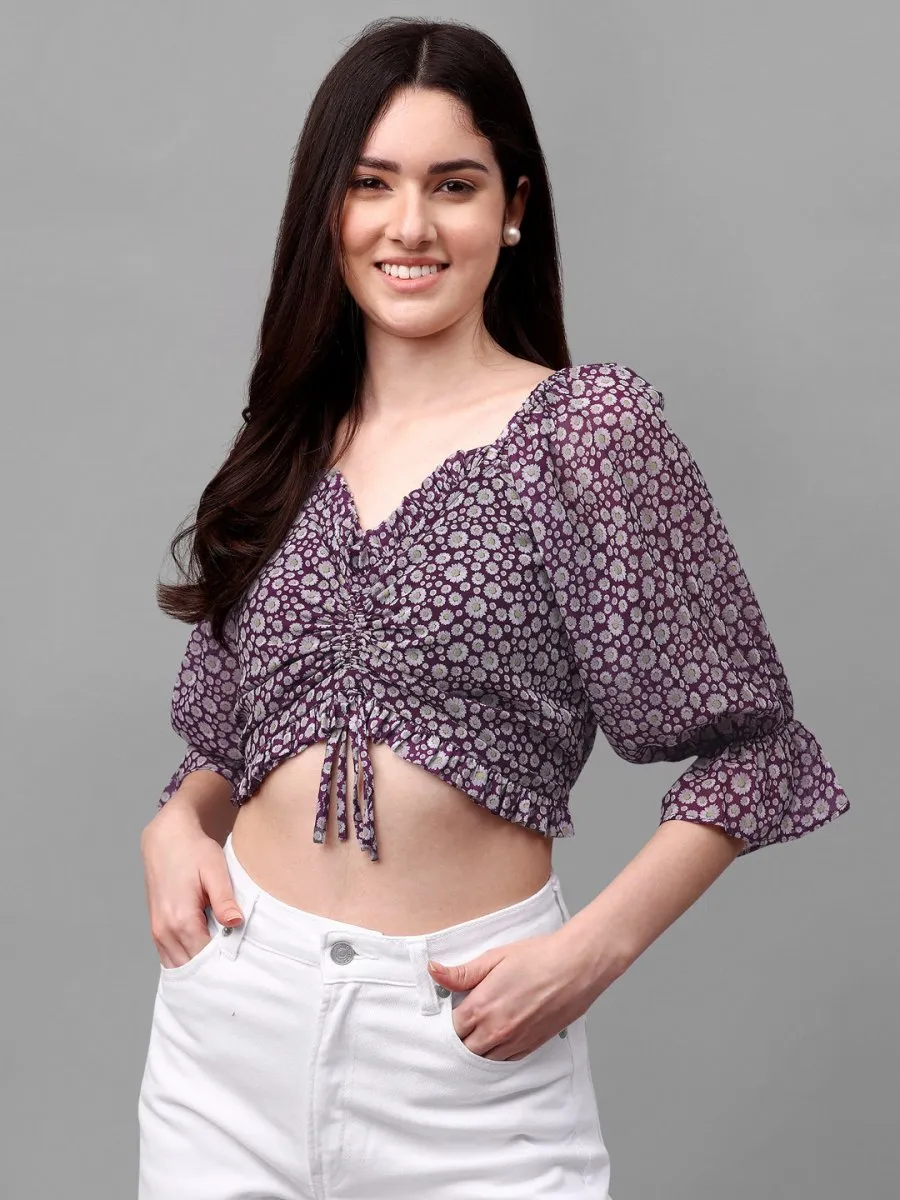 crop tops for Women western wear purple