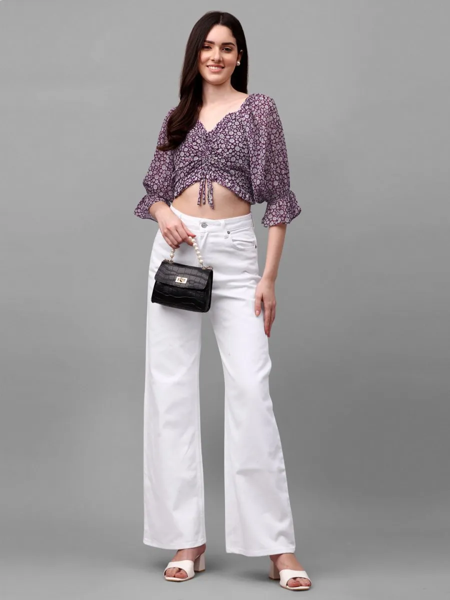 crop tops for Women western wear purple