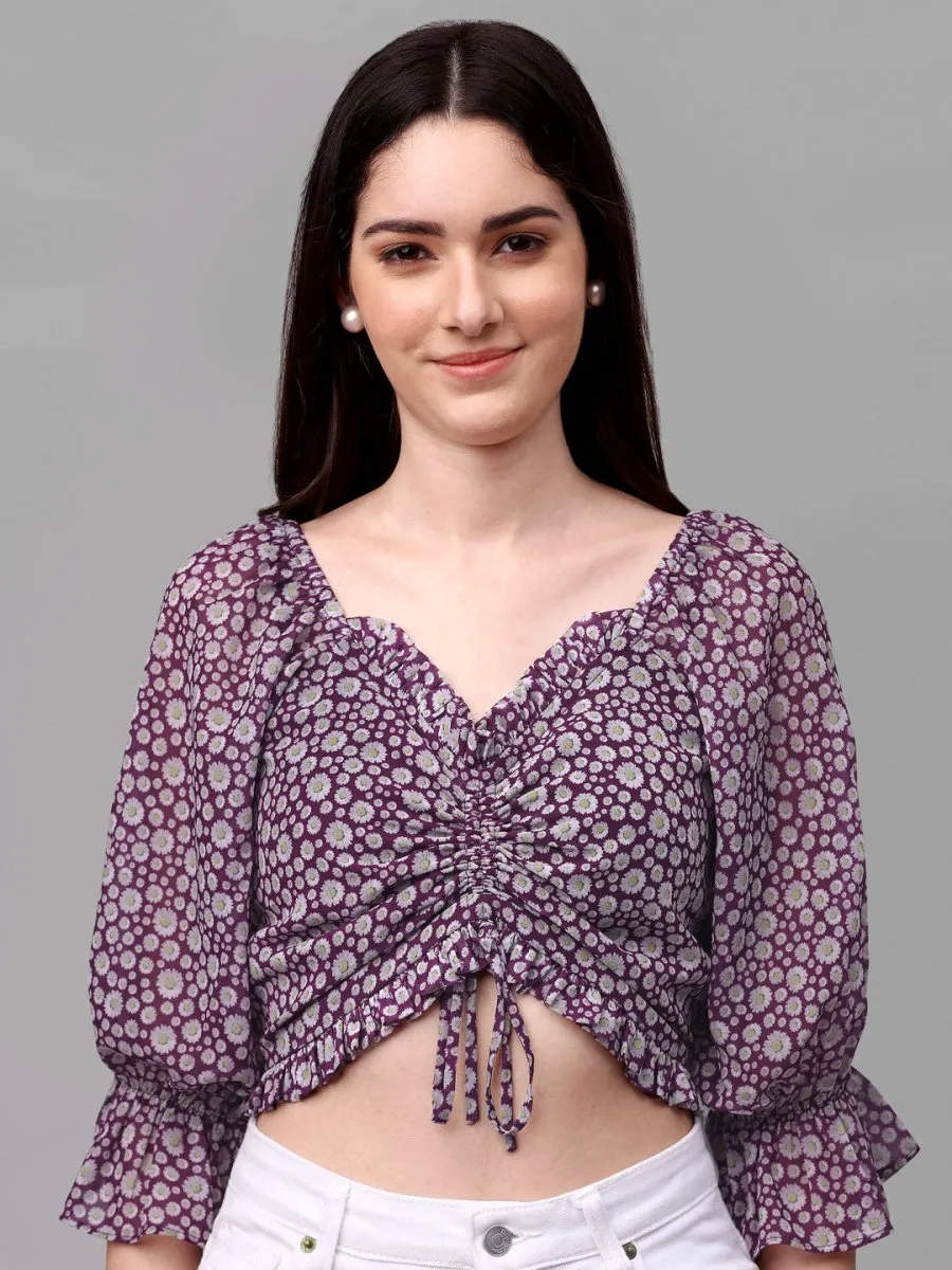 crop tops for Women western wear purple