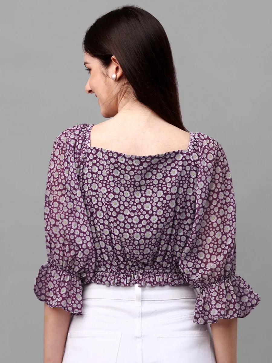 crop tops for Women western wear purple