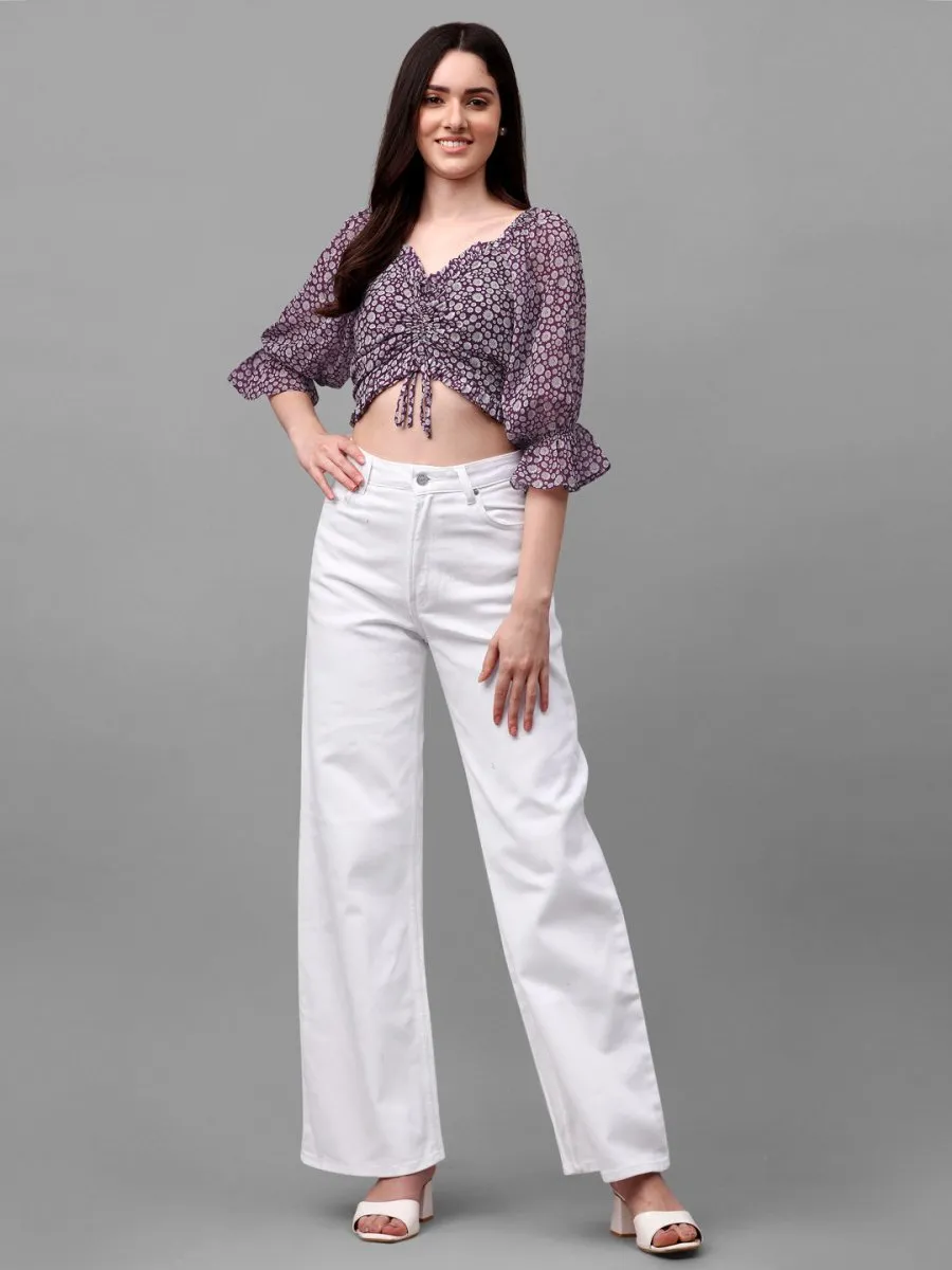 crop tops for Women western wear purple