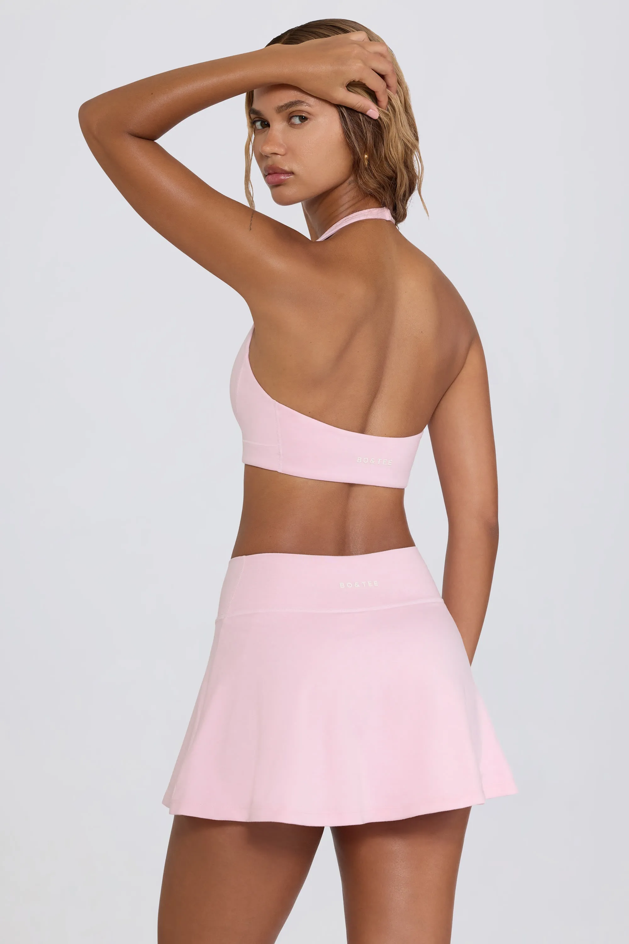 Crossover Mini Skort in Pale Pink Marl