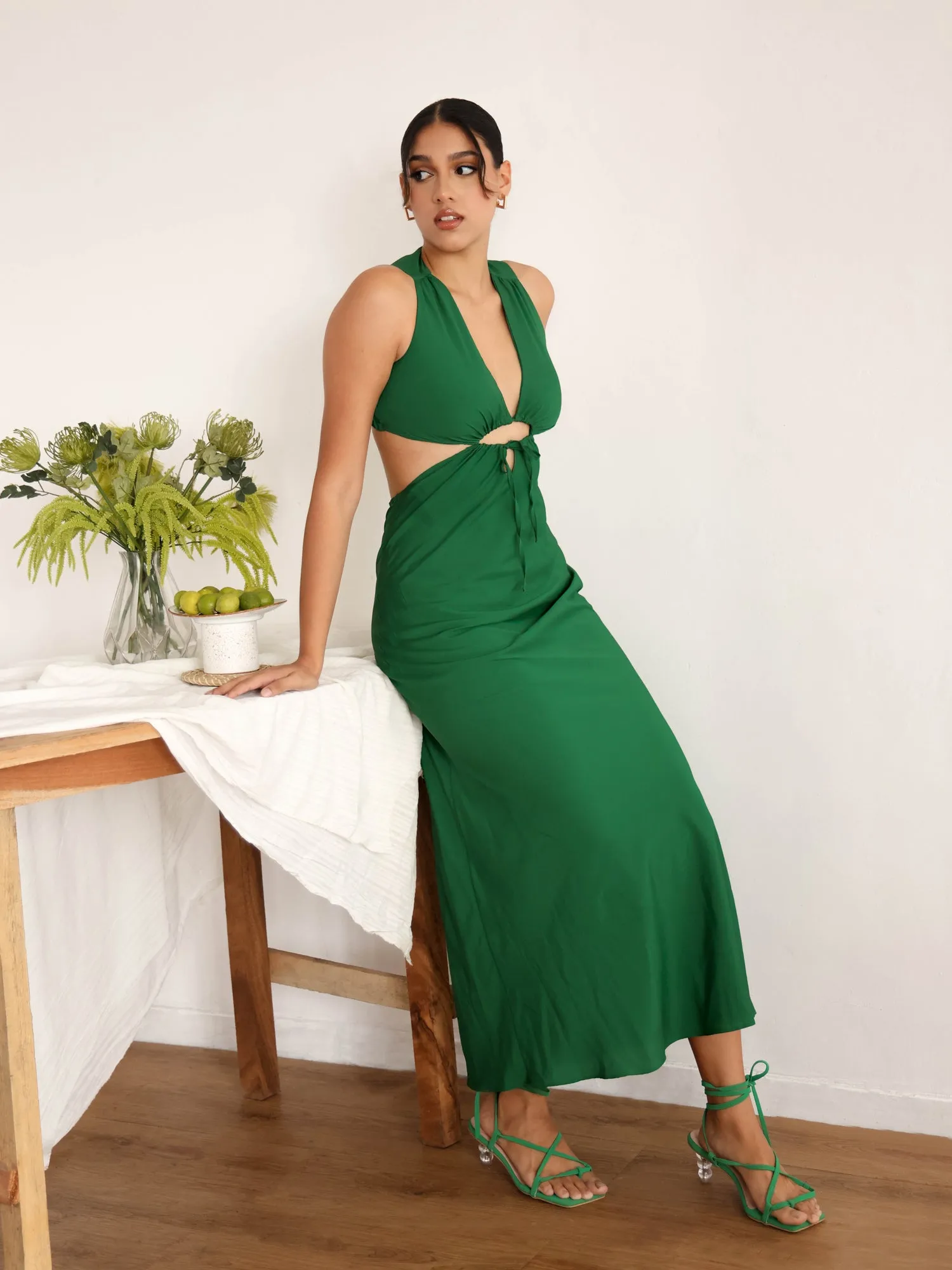 Cut Out Detail Midi Dress