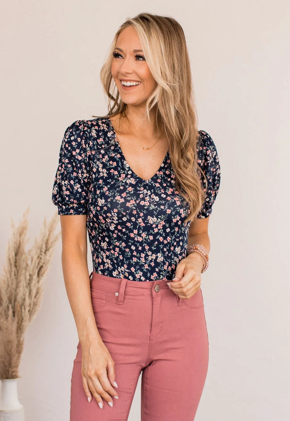 Dancing Queen Floral Bodysuit- Navy