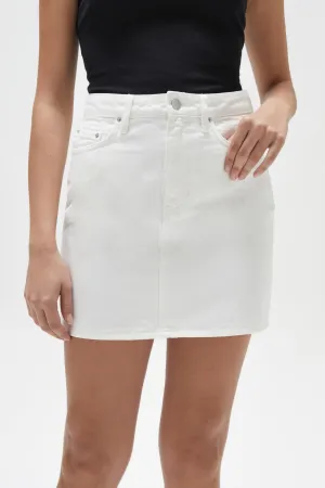 Denim Mini Skirt - Vintage White
