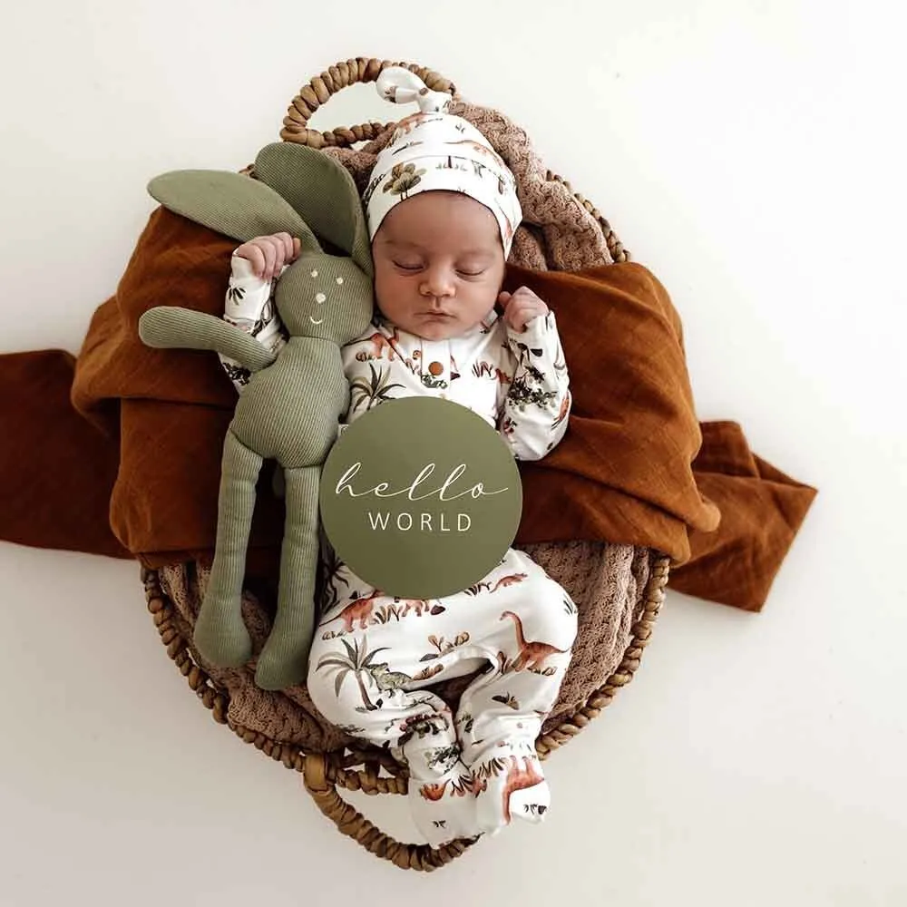 DINOSAUR ORGANIC GROWSUIT 0-3 MONTHS
