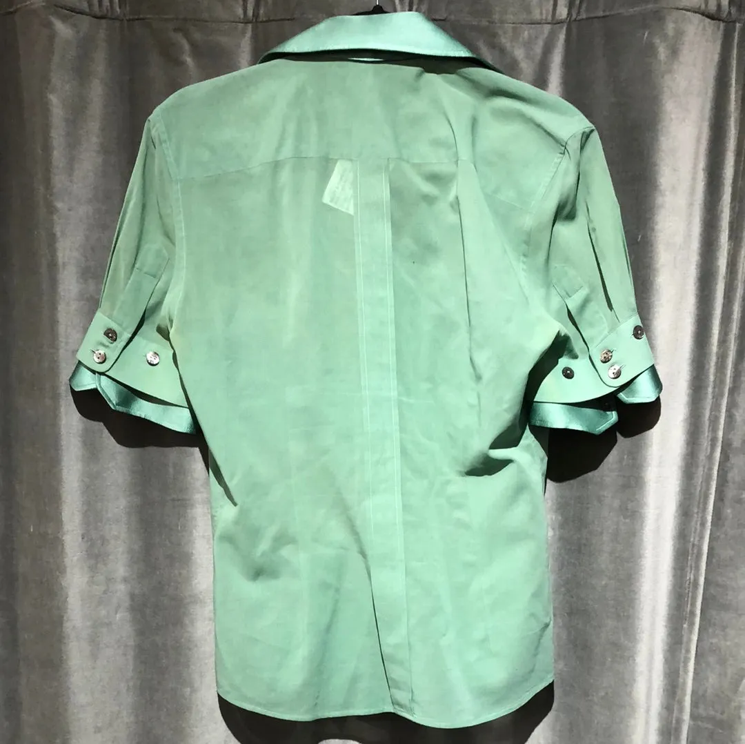 Dolce & Gabbana Short Sleeve Removable Collar Button Down Blouse