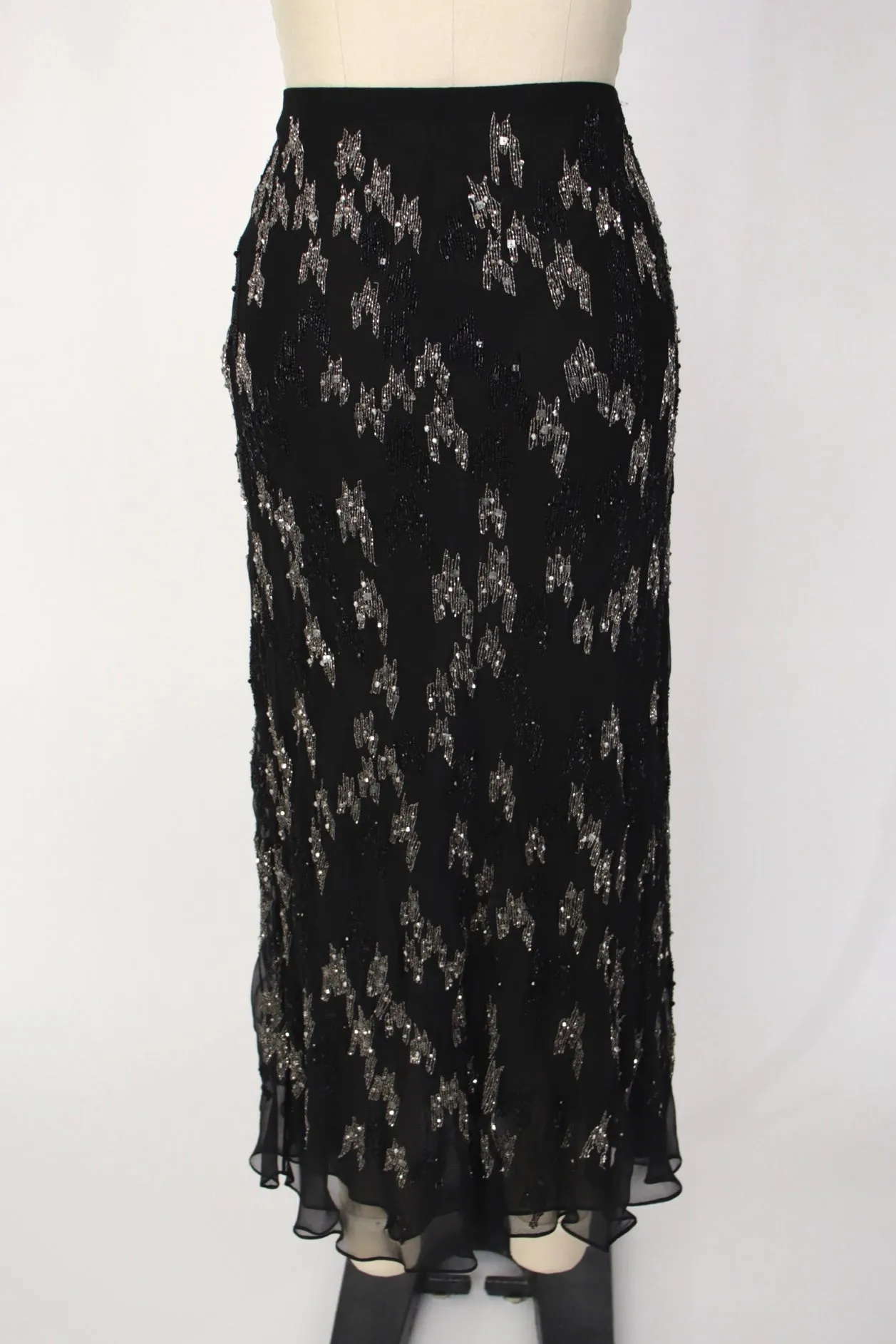 Donna Karan Signature Beaded Chiffon Skirt