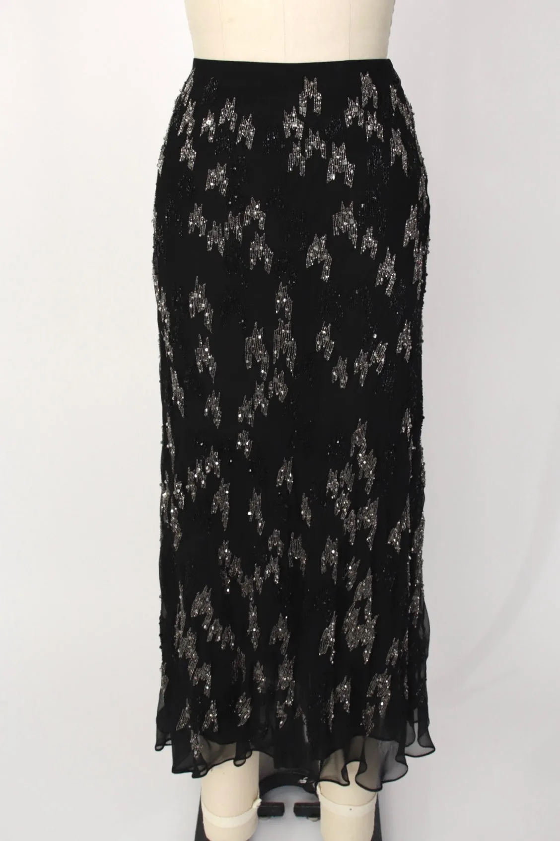 Donna Karan Signature Beaded Chiffon Skirt
