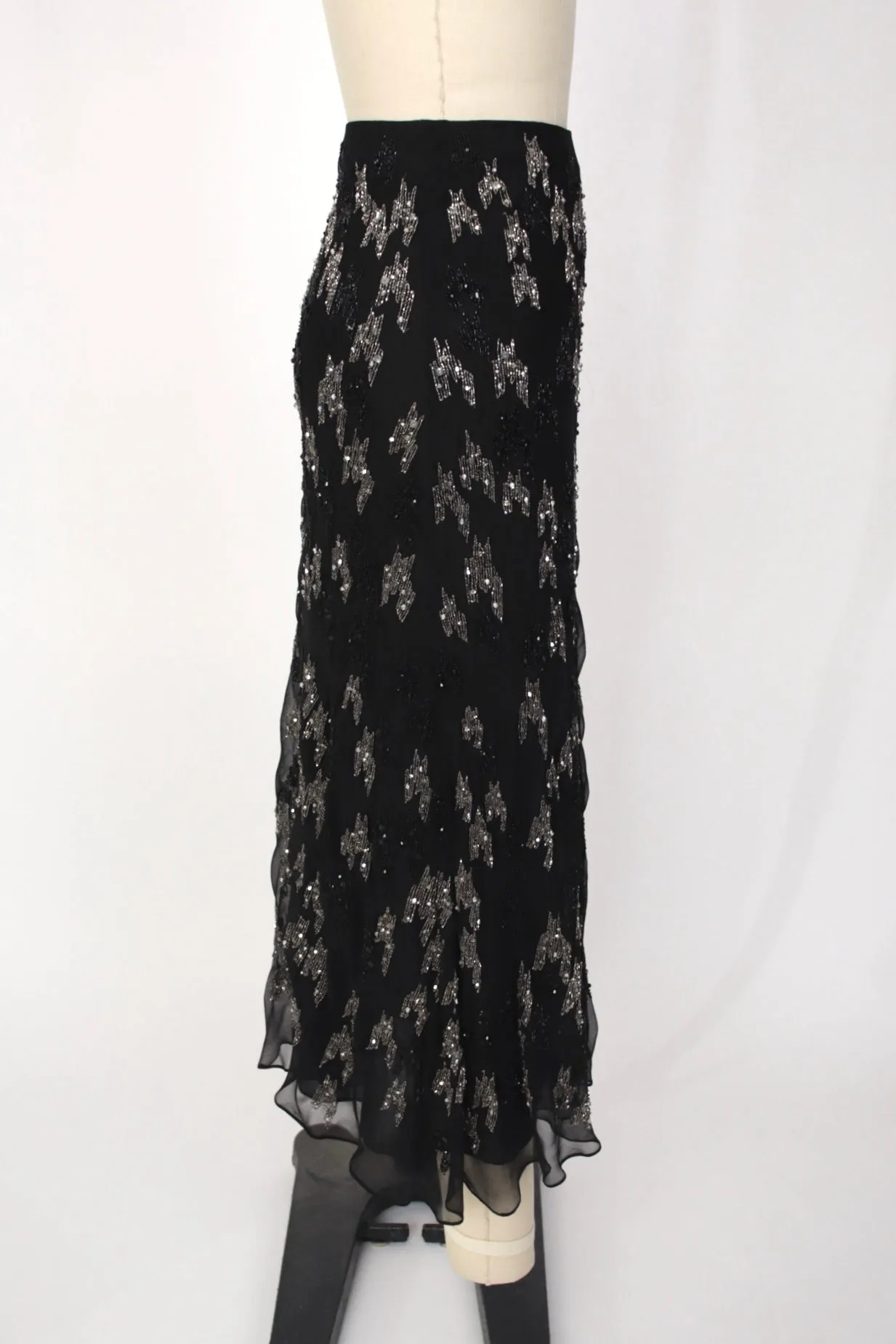 Donna Karan Signature Beaded Chiffon Skirt