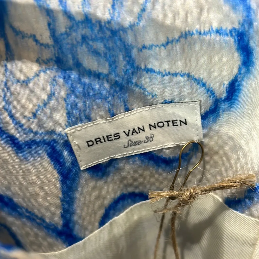 Dries Van Noten Gathered Floral Print Cloqué Blouse