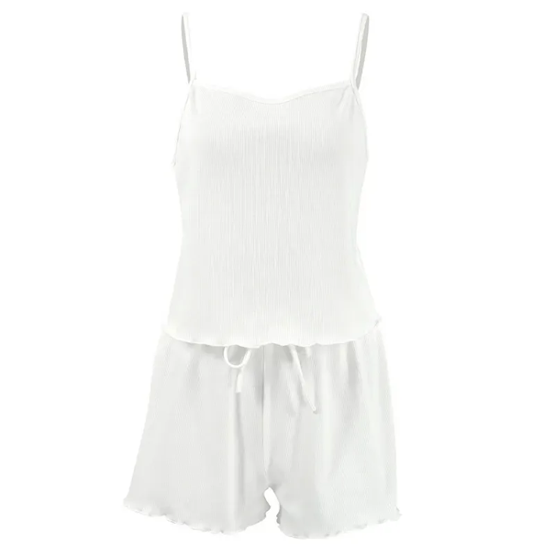 Easy Bliss Ribbed Tank Top & Drawstring Lounge Shorts Set