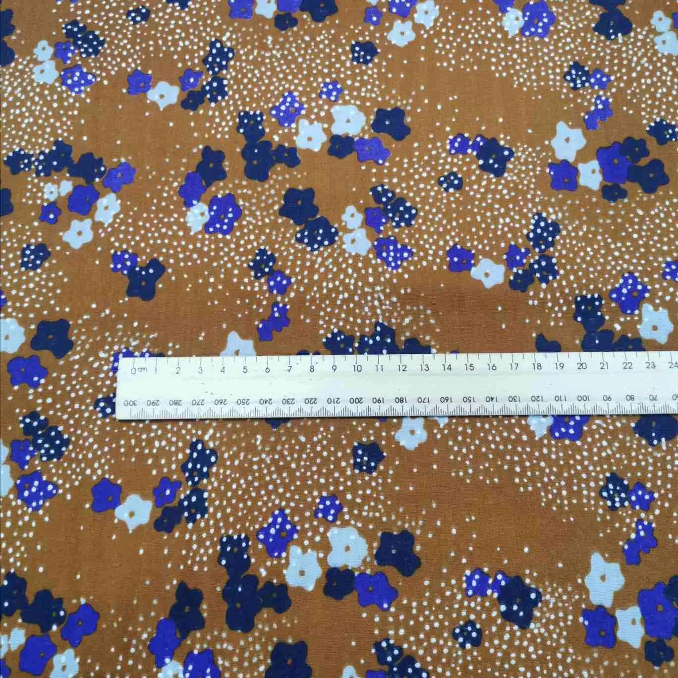 Echino Kokka Cotton Double Gauze, Floret, Chestnut - 2.5m piece