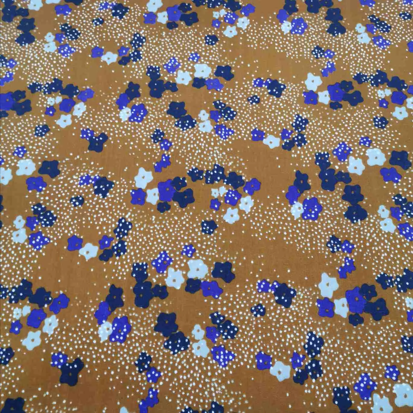 Echino Kokka Cotton Double Gauze, Floret, Chestnut - 2.5m piece