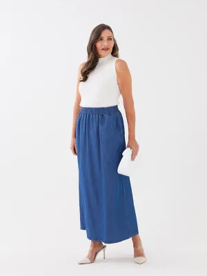 Elastic Waist A-Line Women Jean Skirt