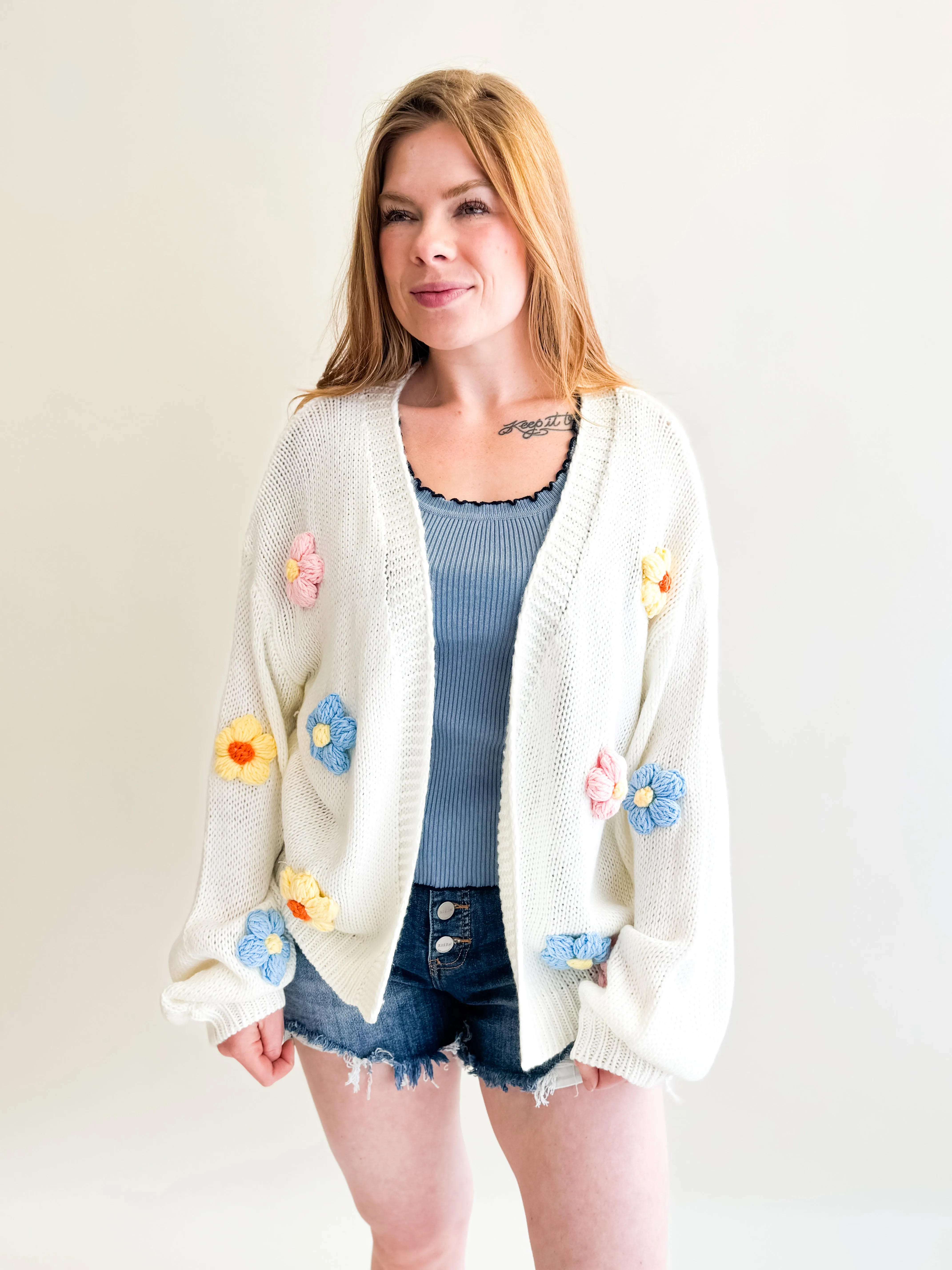 Embroidered Floral Cardigan