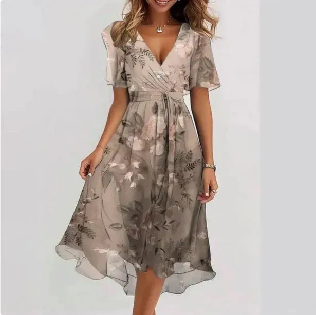 Emma - Elegant ladies' dress with V-neck